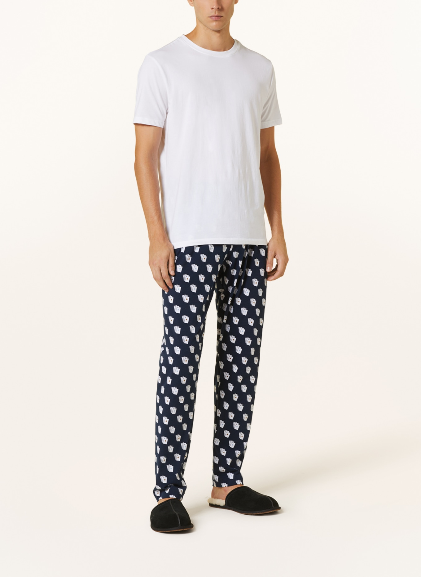 mey Pajama pants CARDS series, Color: DARK BLUE/ WHITE (Image 2)