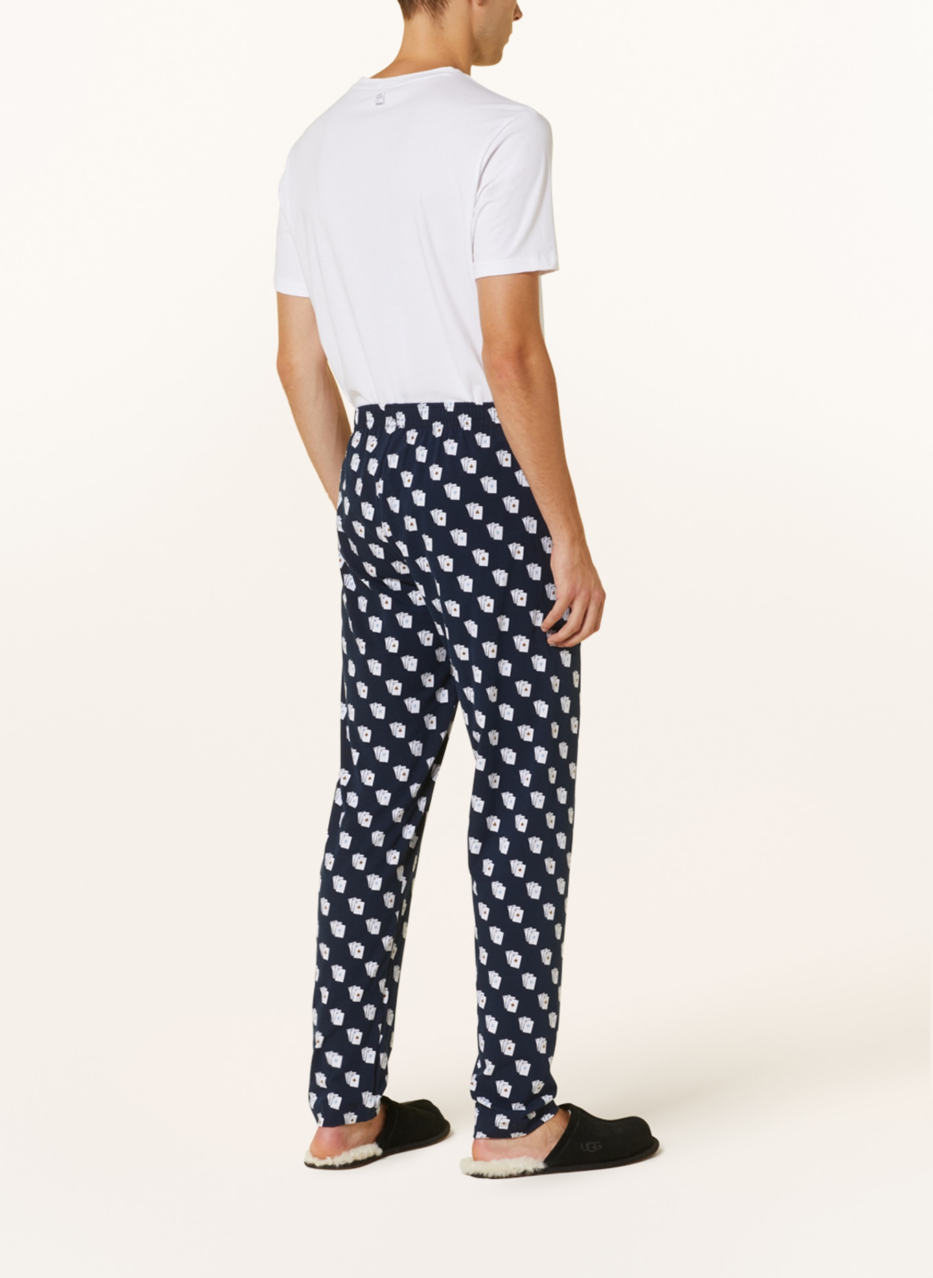 mey Pajama pants CARDS series, Color: DARK BLUE/ WHITE (Image 3)
