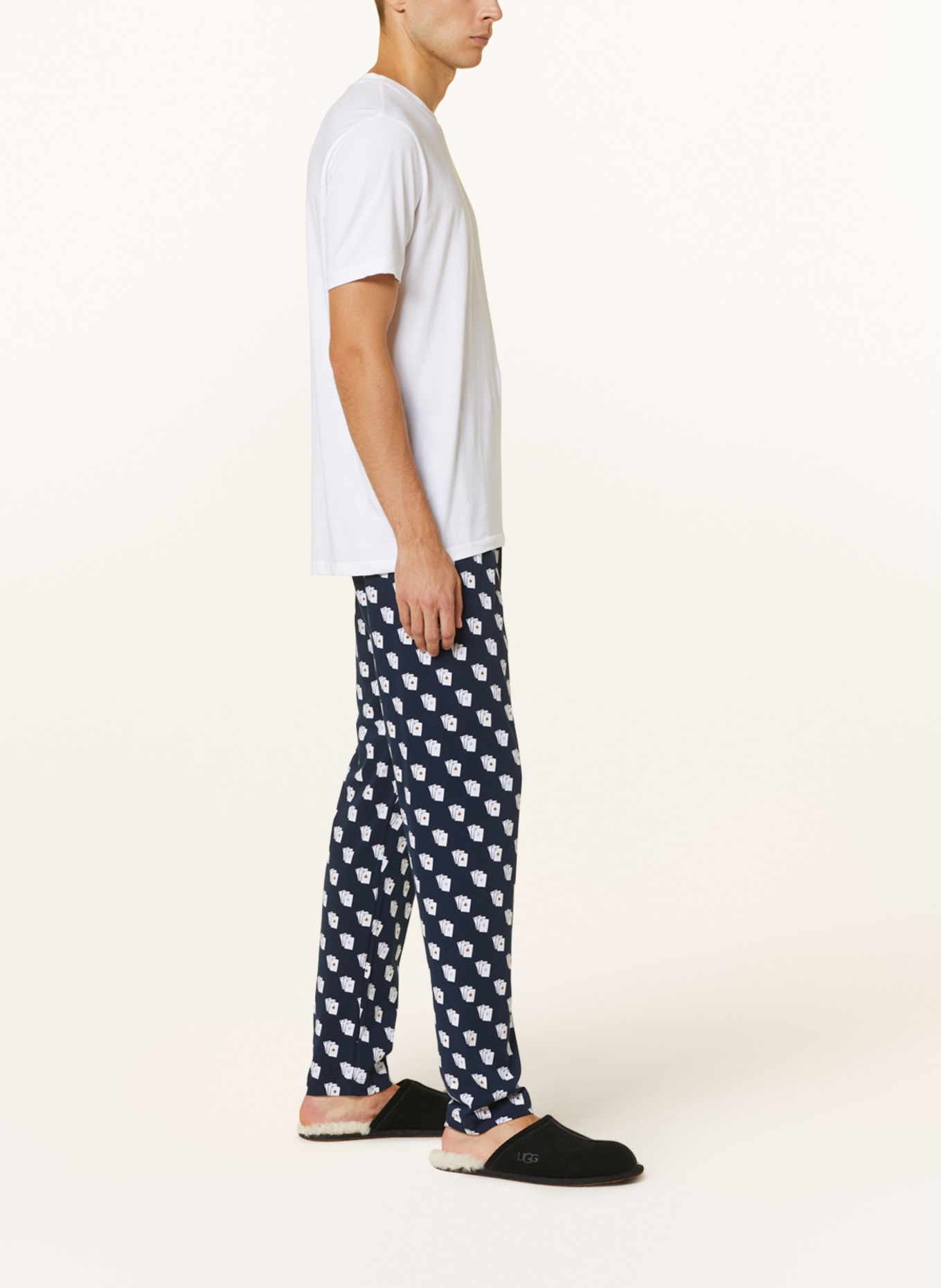mey Pajama pants CARDS series, Color: DARK BLUE/ WHITE (Image 4)