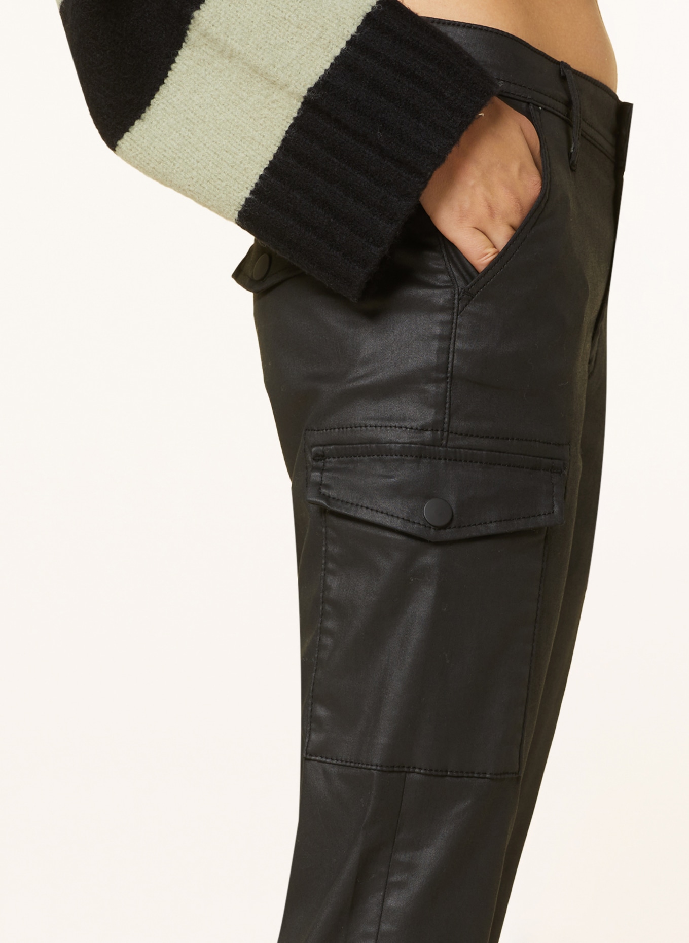 mavi Cargo pants LUZI in leather look, Color: BLACK (Image 5)