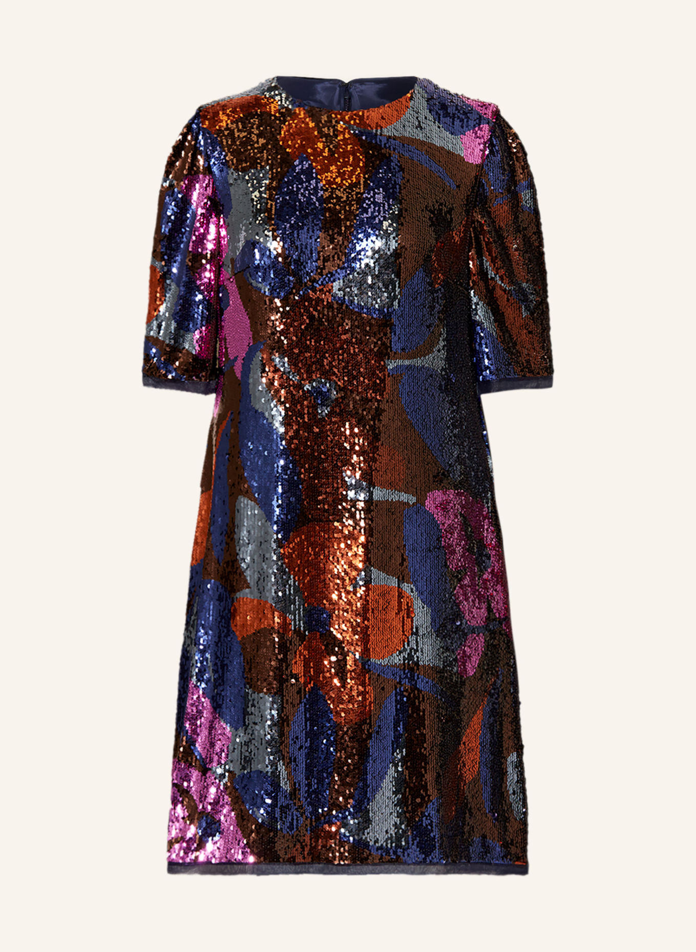 TALBOT RUNHOF Sukienka koktajlowa z cekinami, Kolor: GRANATOWY/ FUKSJA/ POMARAŃCZOWY (Obrazek 1)