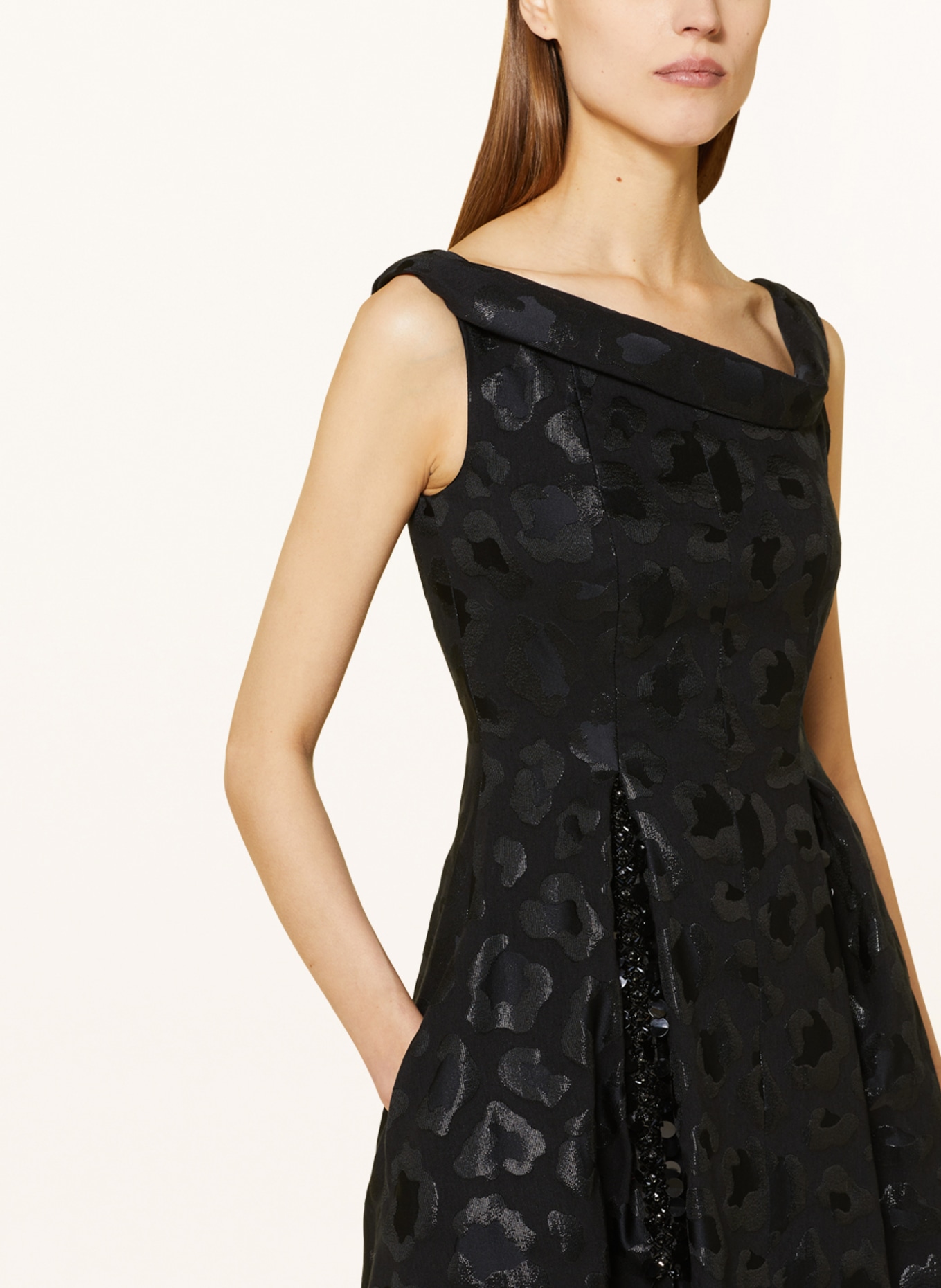 TALBOT RUNHOF Jacquard dress with glitter thread and sequins, Color: BLACK (Image 4)