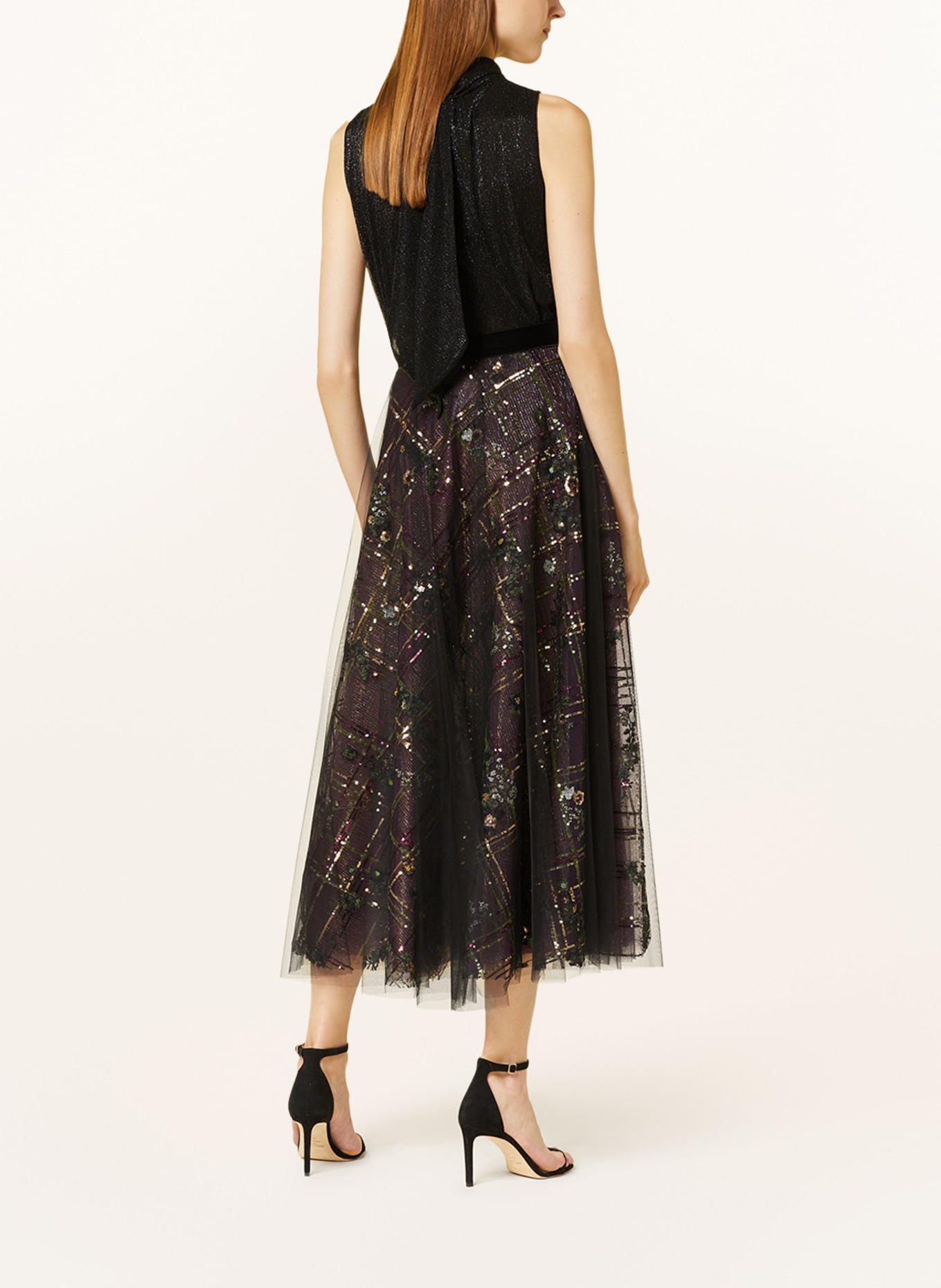 TALBOT RUNHOF Tulle skirt with sequins and embroidery, Color: BLACK/ FUCHSIA/ GREEN (Image 3)
