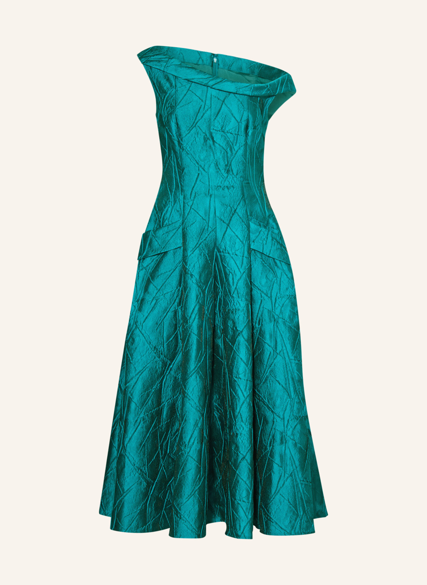 TALBOT RUNHOF Abendkleid aus Jaquard, Farbe: PETROL (Bild 1)