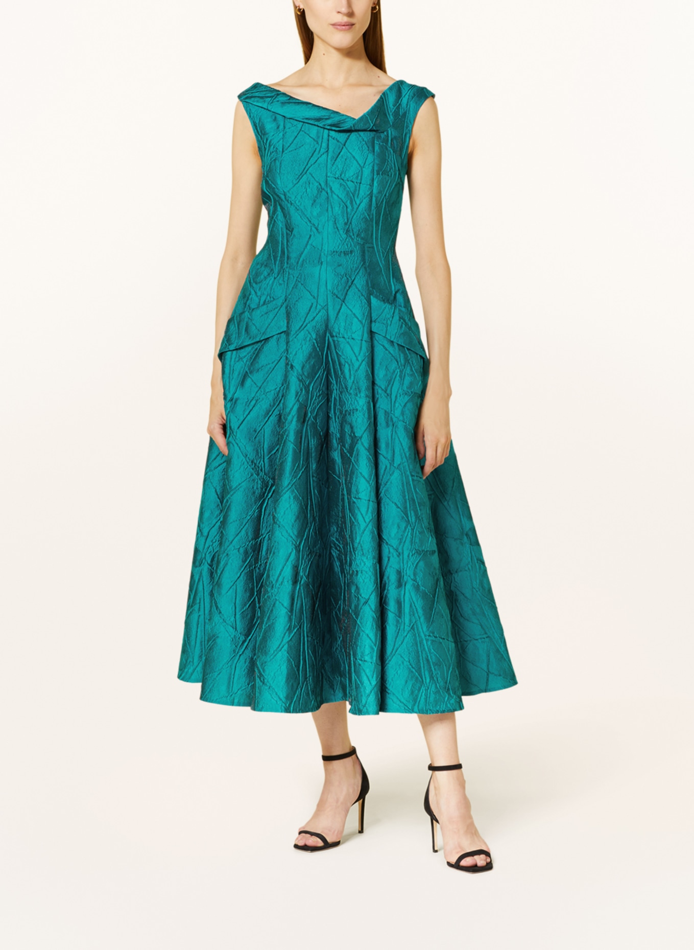 TALBOT RUNHOF Abendkleid aus Jaquard, Farbe: PETROL (Bild 2)