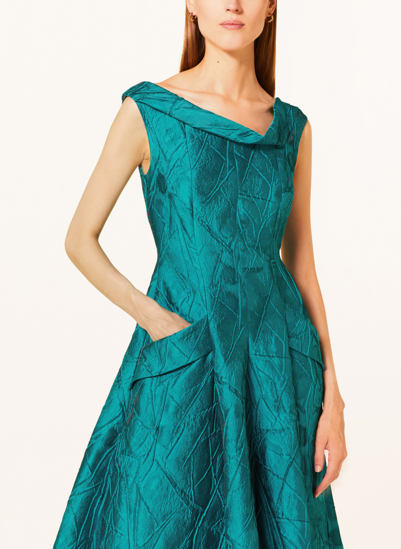 TALBOT RUNHOF Sukienka wieczorowa z żakardu, Kolor: PETROL (Obrazek 4)