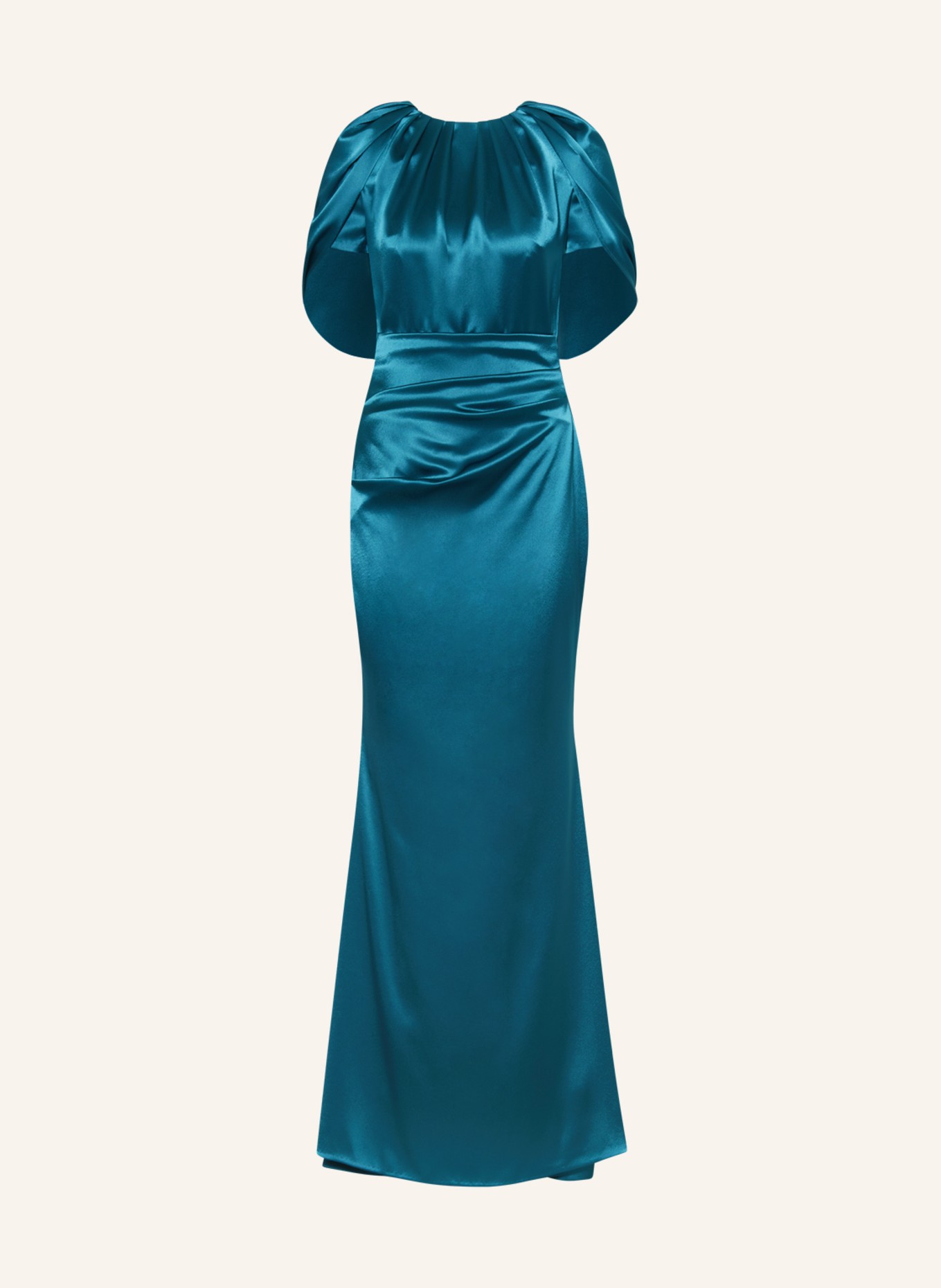 TALBOT RUNHOF Abendkleid aus Satin, Farbe: PETROL (Bild 1)