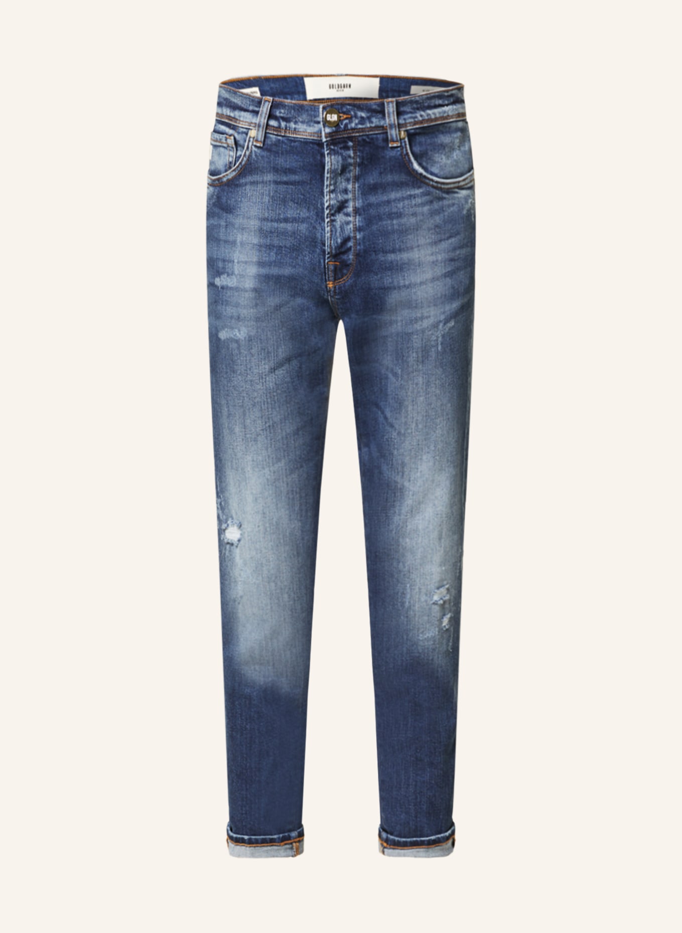 GOLDGARN DENIM Jeans RHEINAU Relaxed Cropped Fit mit verkürzter Beinlänge, Farbe: 1090 MID BLUE (Bild 1)