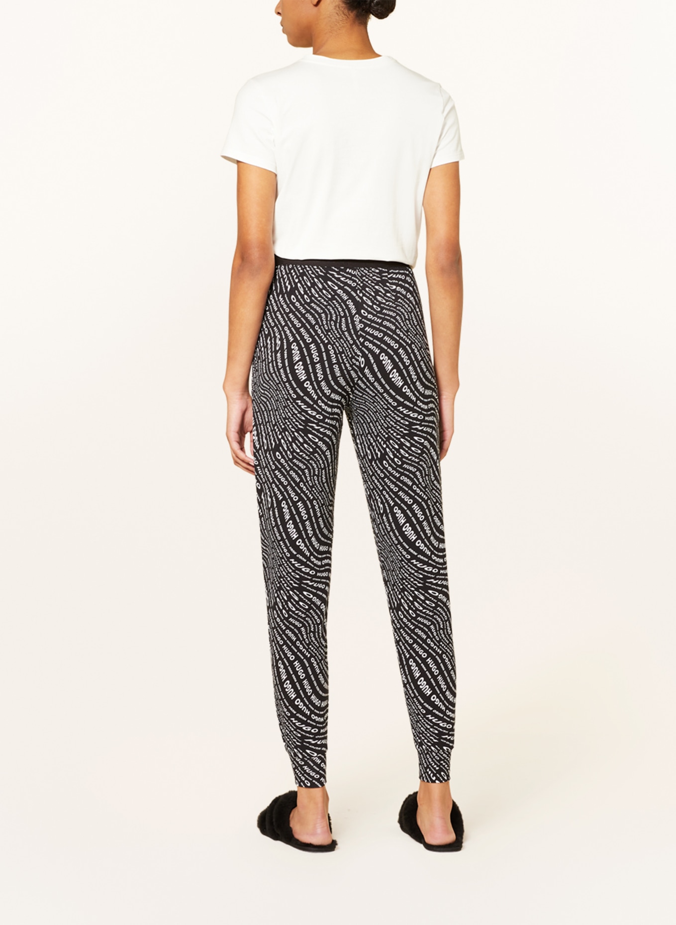 HUGO Pajama pants UNITE, Color: BLACK/ WHITE (Image 3)
