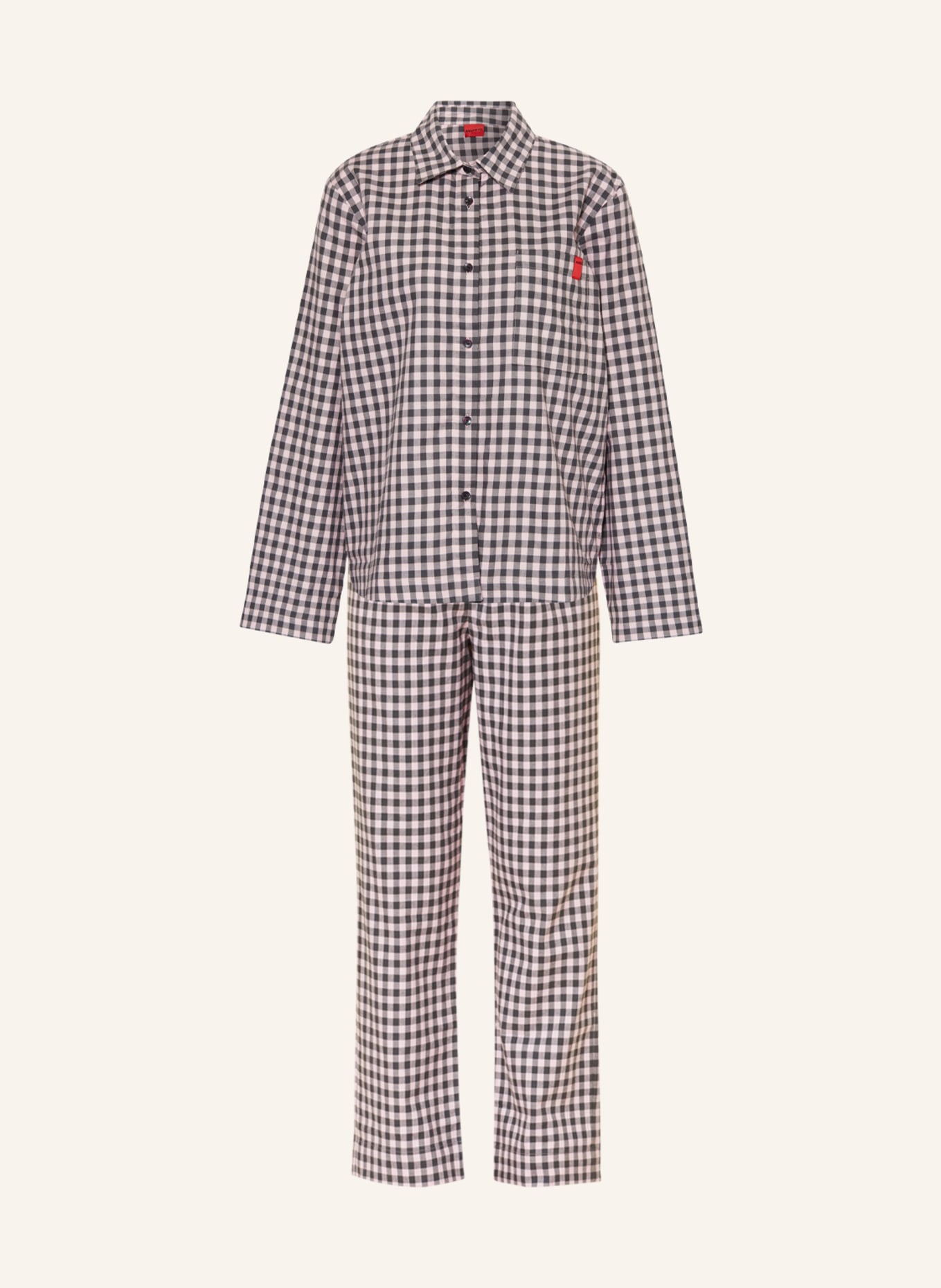 HUGO Pajamas FLANELLA in flannel, Color: LIGHT PINK/ DARK GRAY (Image 1)