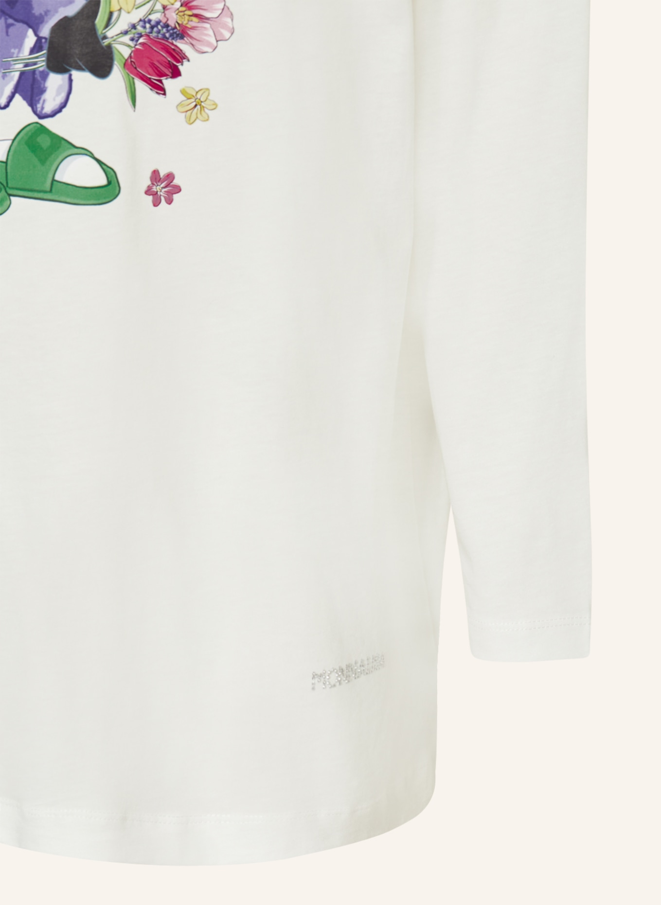 MONNALISA Koszulka z długim rękawem z ozdobnymi kamykami, Kolor: BIAŁY (Obrazek 3)