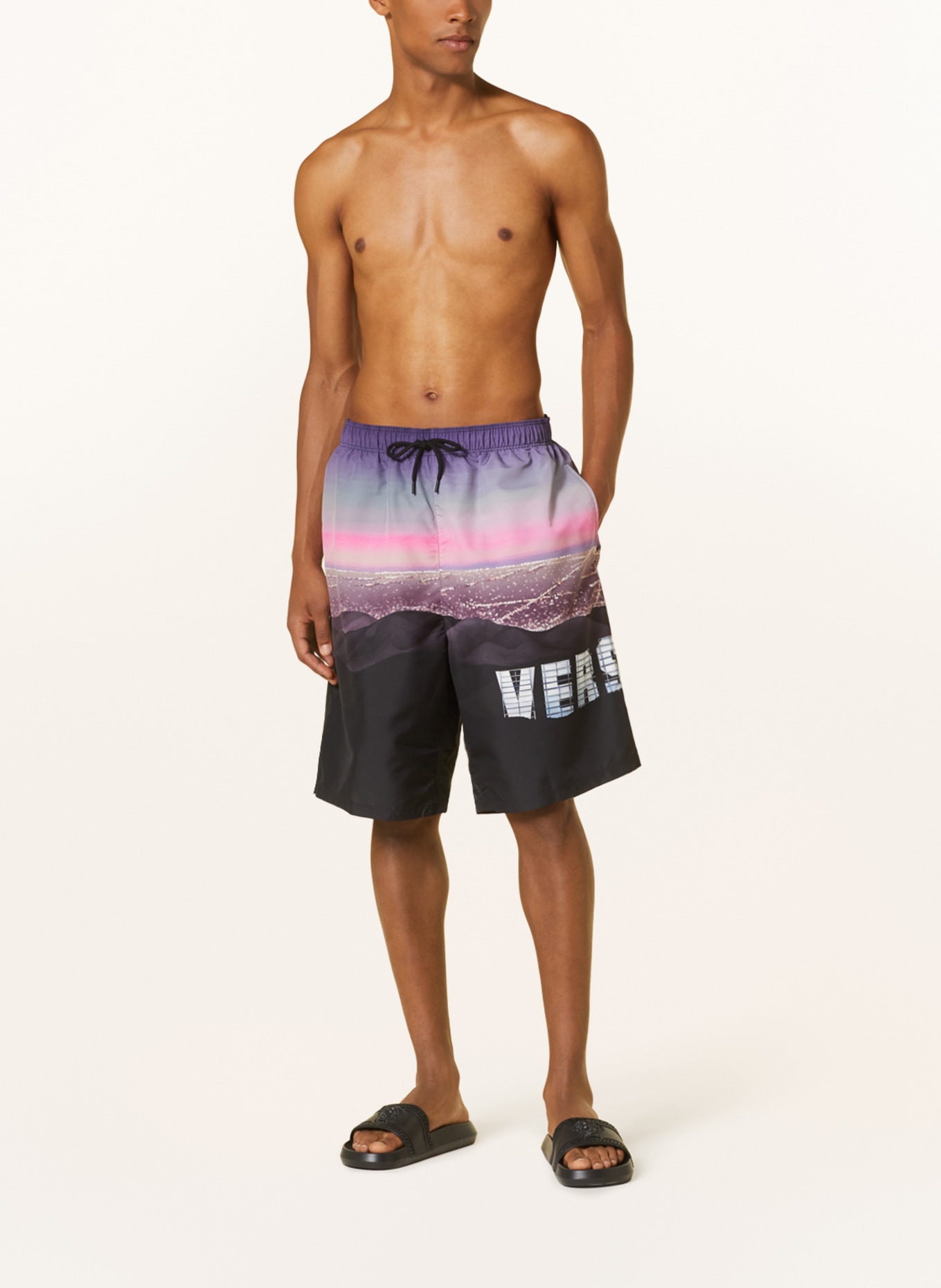 VERSACE Swim shorts, Color: PINK/ BLACK/ PURPLE (Image 2)