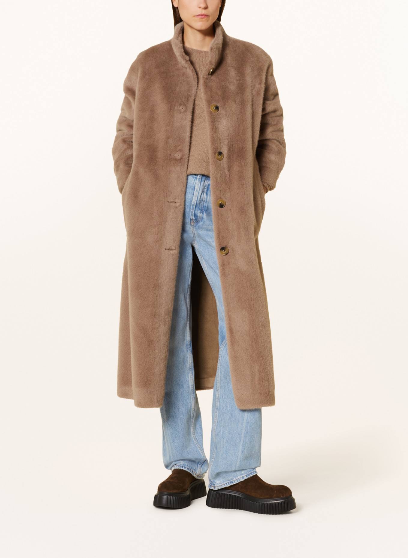 MRS & HUGS Faux fur coat, Color: BEIGE (Image 2)