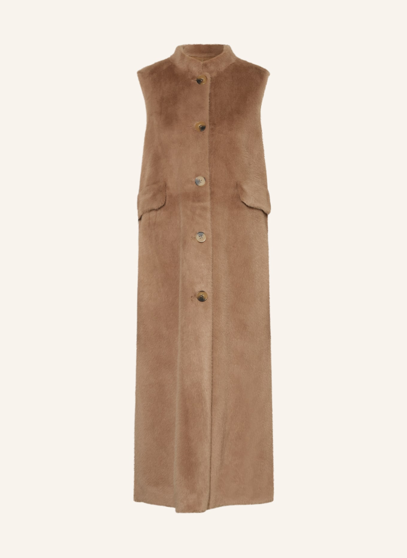 MRS & HUGS Faux fur vest RACHEL, Color: BEIGE (Image 1)