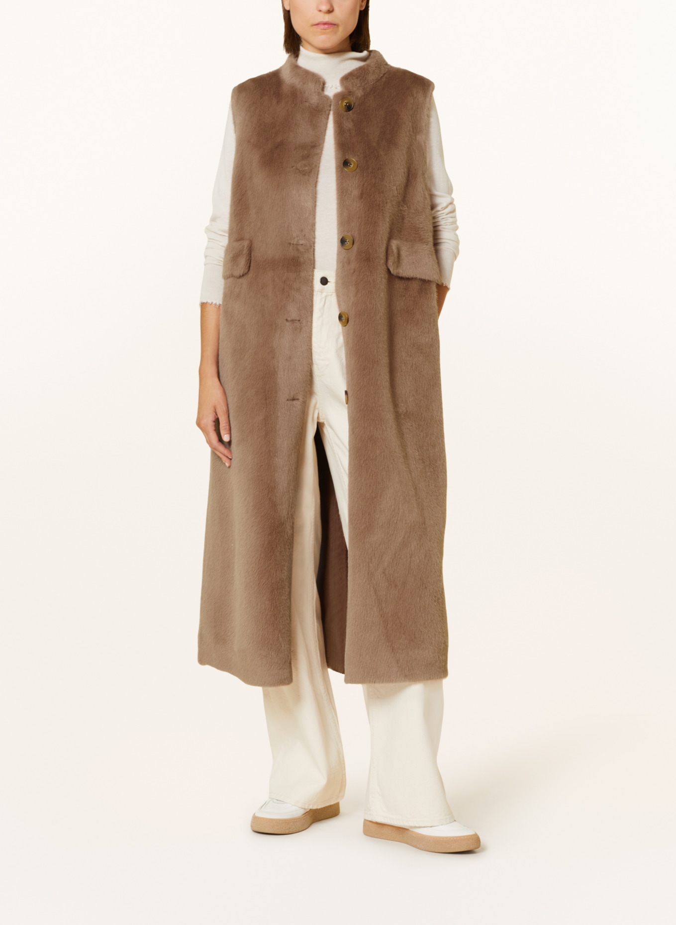 MRS & HUGS Faux fur vest RACHEL, Color: BEIGE (Image 2)