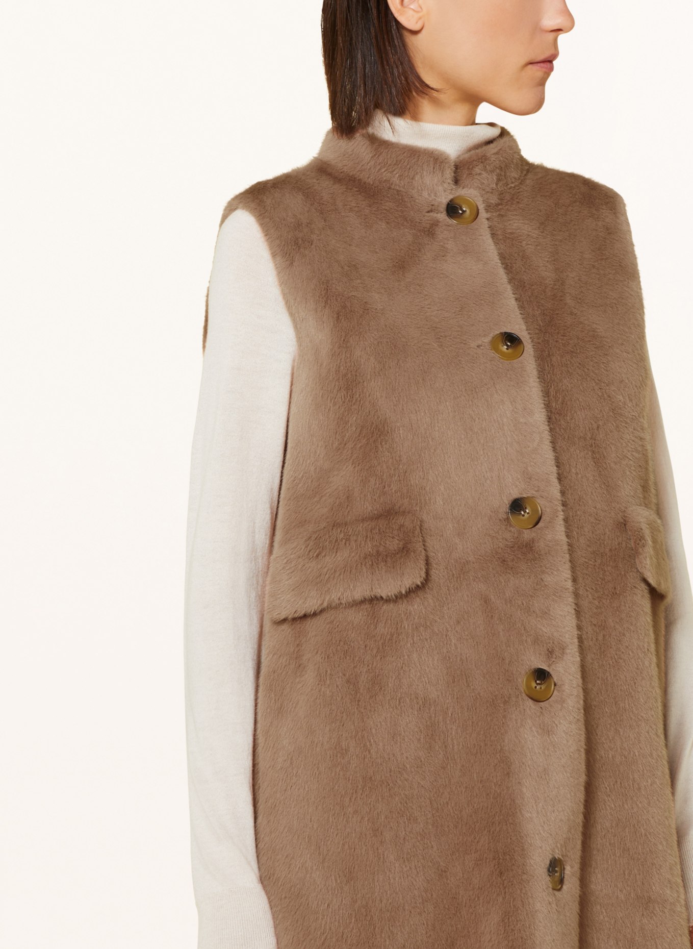 MRS & HUGS Faux fur vest RACHEL, Color: BEIGE (Image 4)