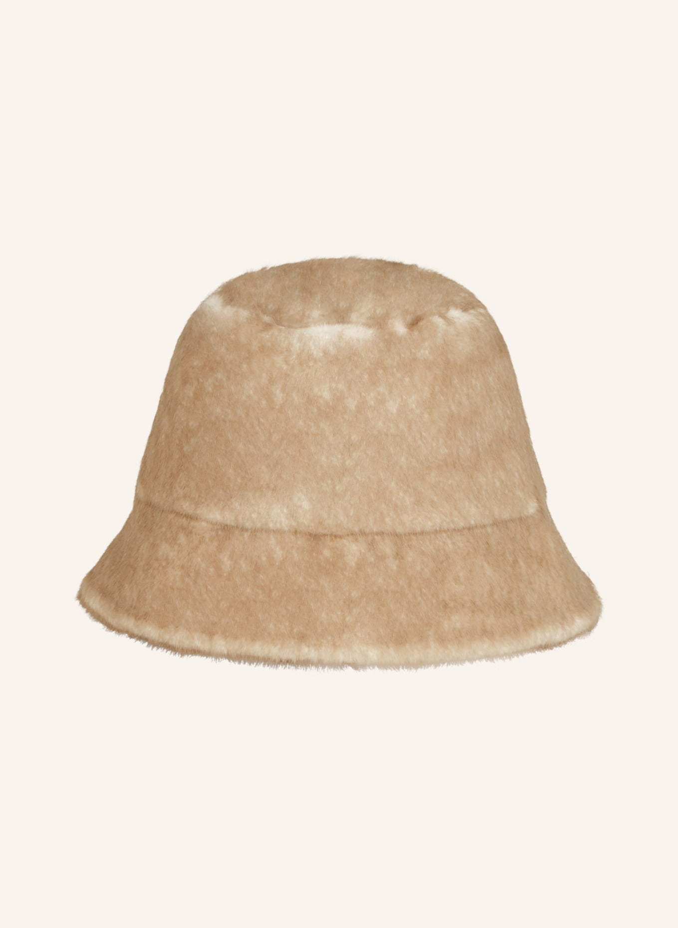 MRS & HUGS Klobouk Bucket Hat z umělé kožešiny, Barva: BÉŽOVÁ (Obrázek 2)