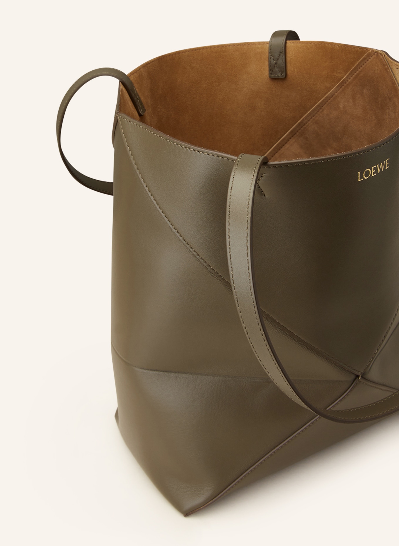 LOEWE Torba shopper PUZZLE FOLD, Kolor: KHAKI (Obrazek 3)