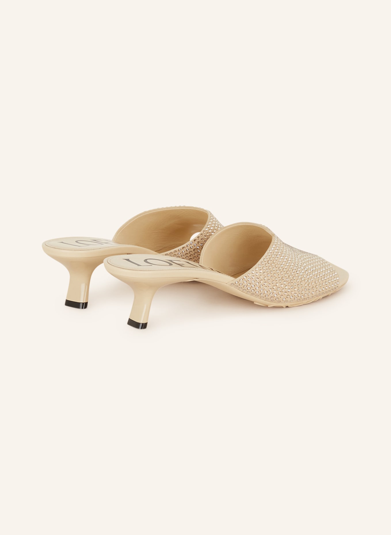 LOEWE Mules with decorative gems, Color: CREAM/ SILVER (Image 2)