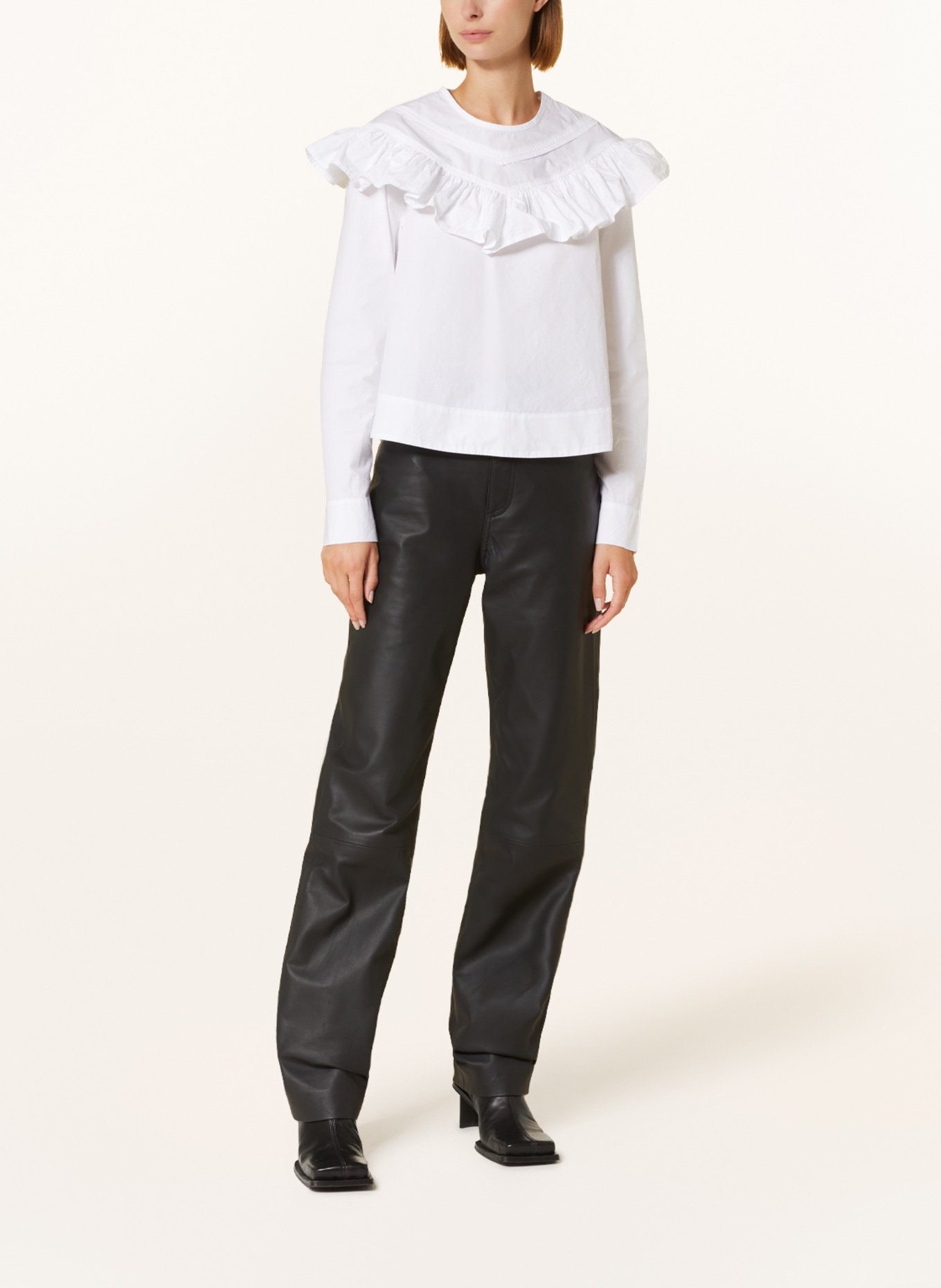 GANNI Shirt blouse with ruffles, Color: WHITE (Image 2)
