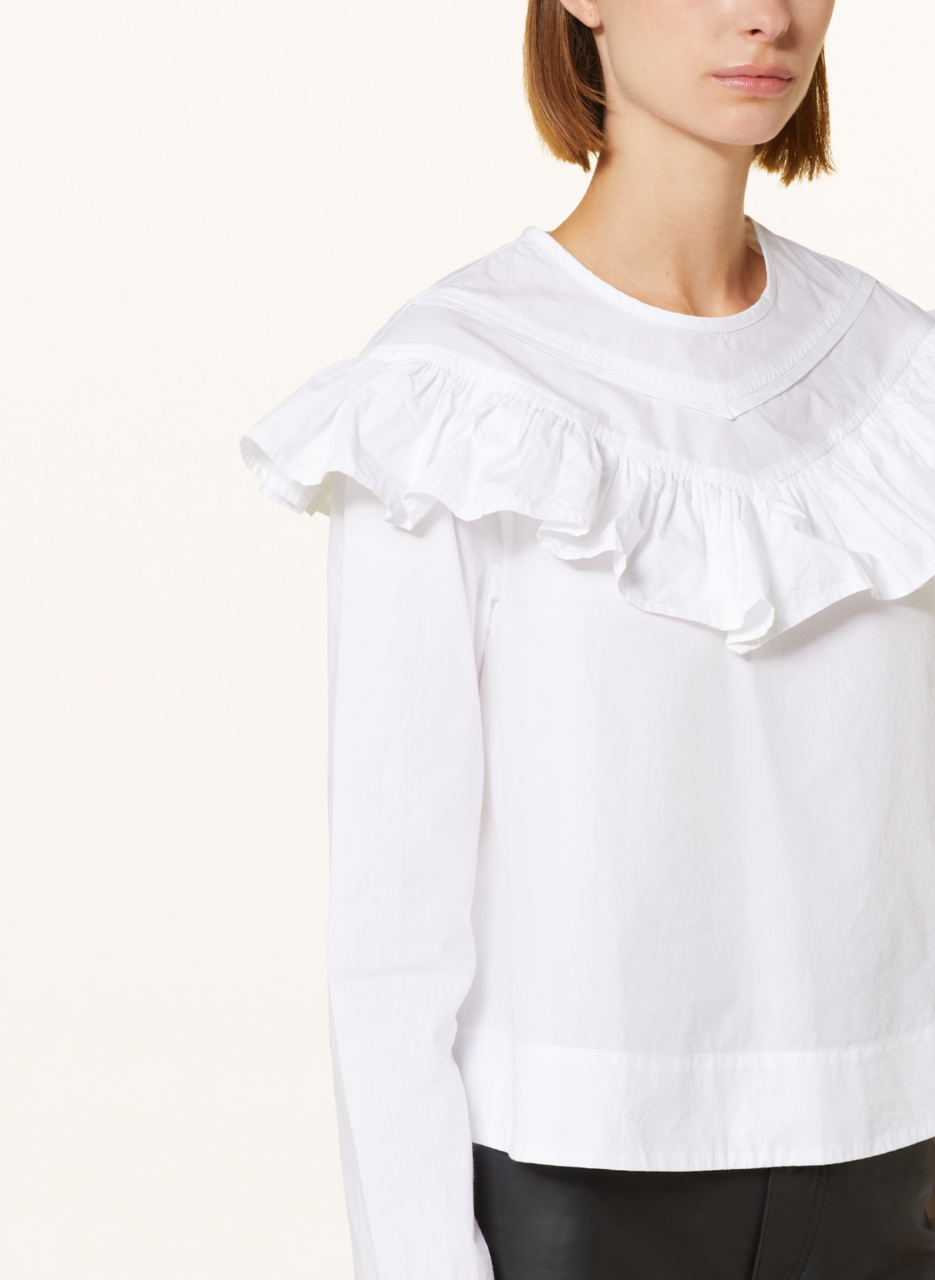 GANNI Shirt blouse with ruffles, Color: WHITE (Image 4)