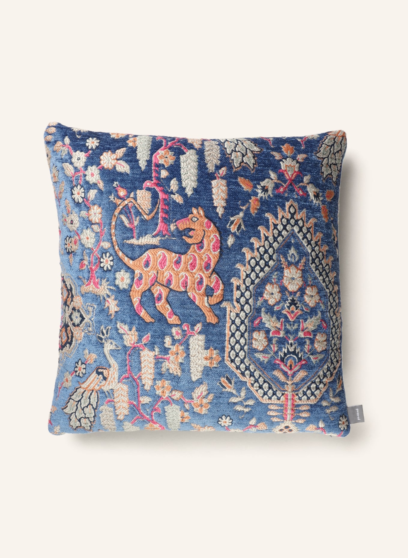 PAD Decorative cushion cover GRAZIA, Color: BLUE GRAY/ CREAM/ ORANGE (Image 1)