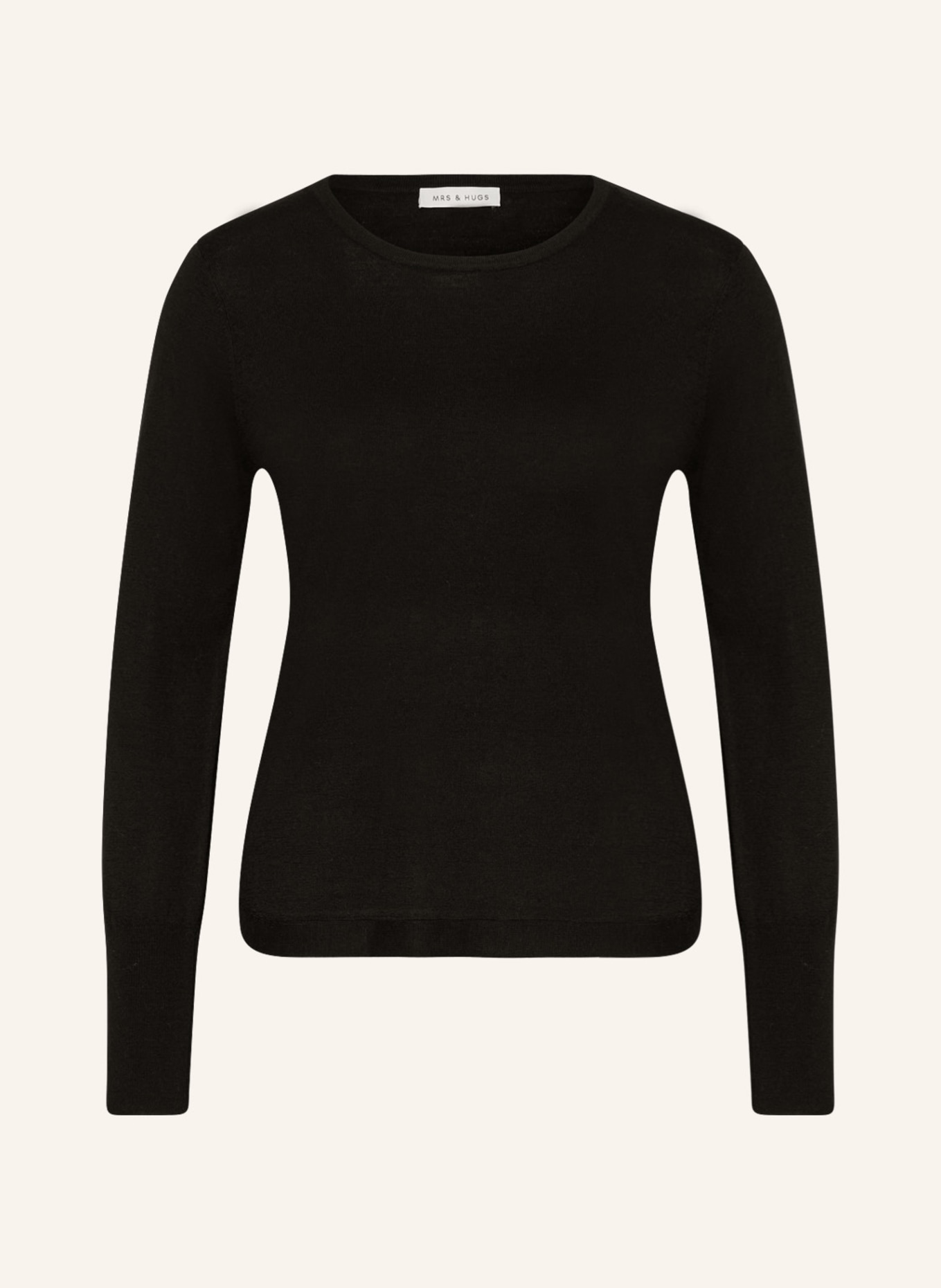 MRS & HUGS Sweater made of merino wool, Color: BLACK (Image 1)