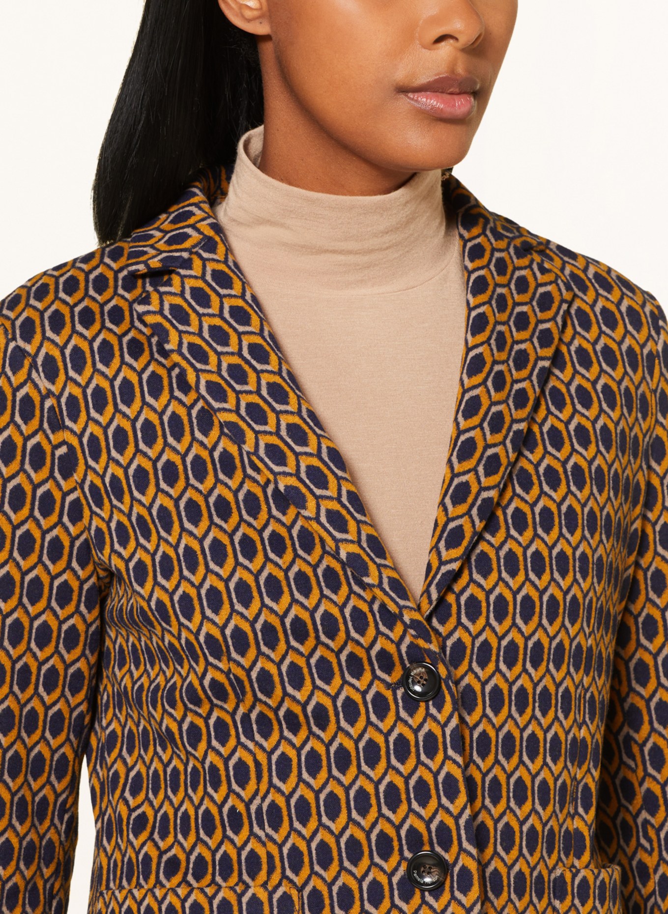 pamela henson Jersey blazer, Color: DARK BLUE/ YELLOW/ CREAM (Image 5)