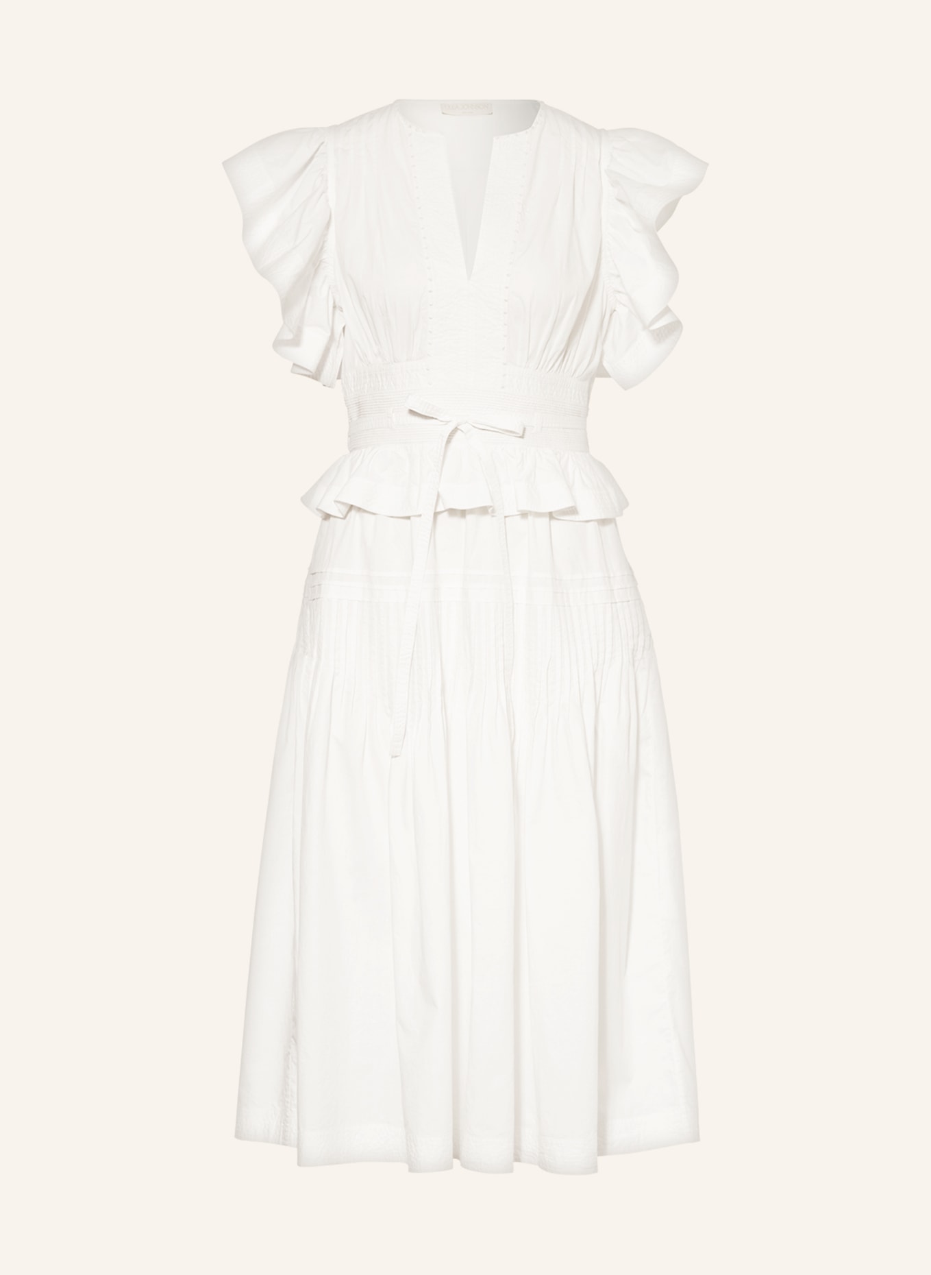 ULLA JOHNSON Dress with ruffles, Color: WHITE (Image 1)