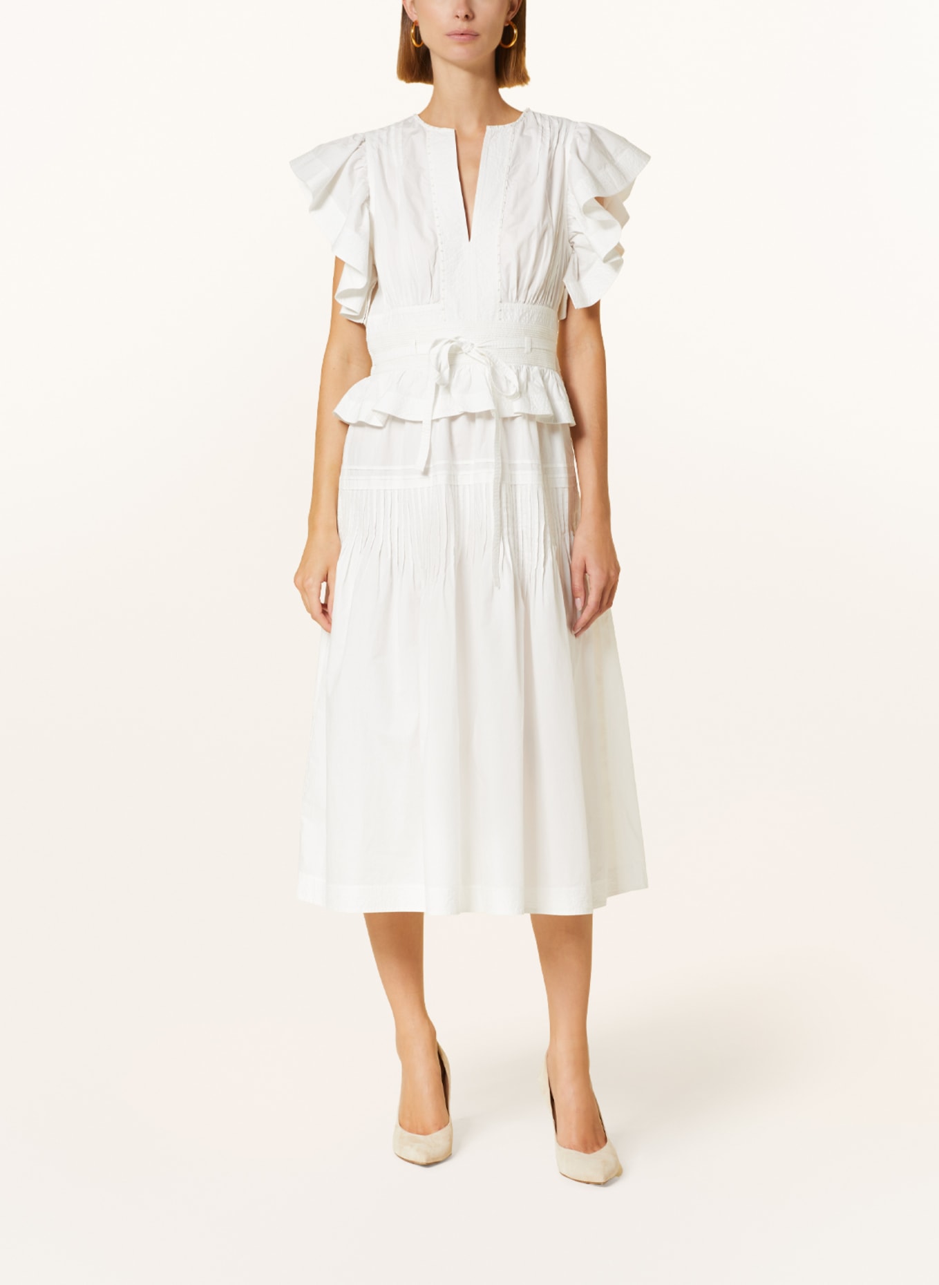 ULLA JOHNSON Dress with ruffles, Color: WHITE (Image 2)