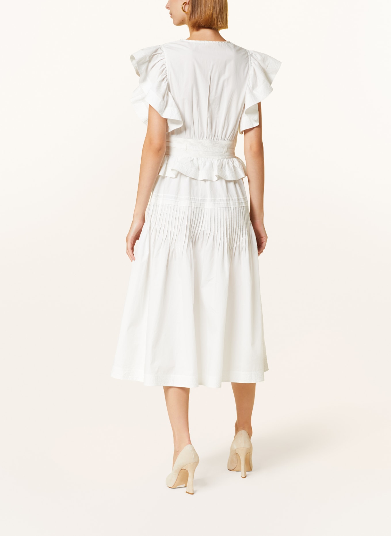 ULLA JOHNSON Dress with ruffles, Color: WHITE (Image 3)