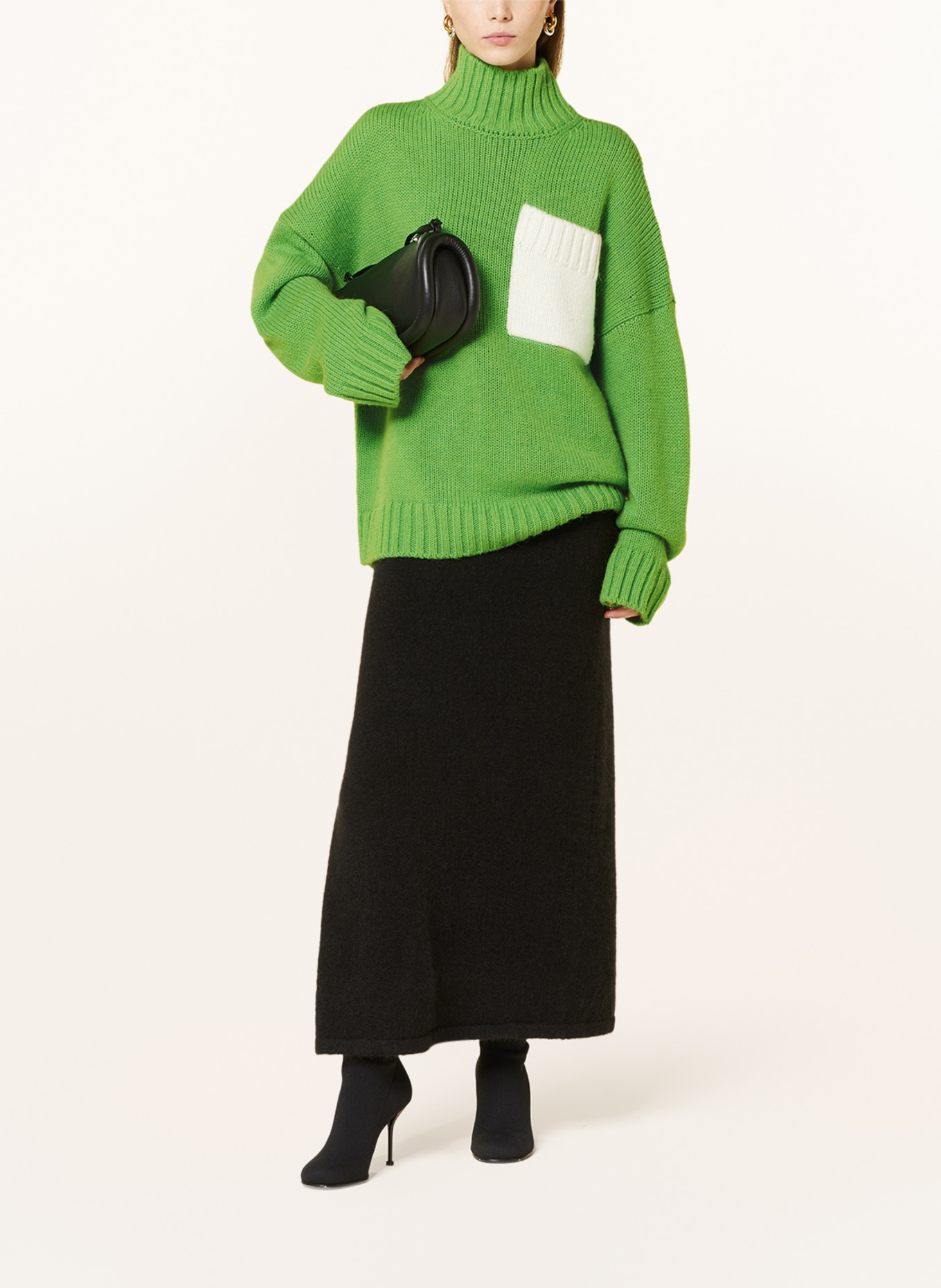 JW ANDERSON Sweter oversize, Kolor: JASNOZIELONY/ ECRU (Obrazek 2)