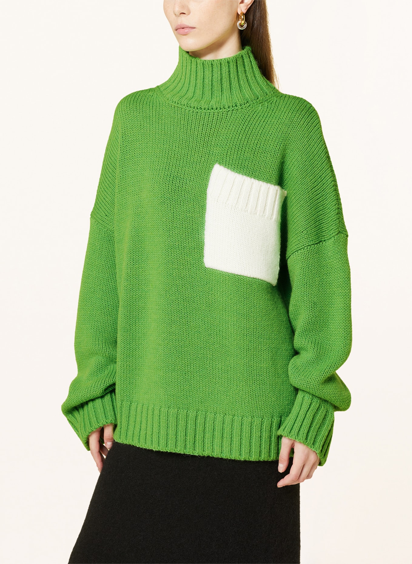 JW ANDERSON Oversized sweater, Color: LIGHT GREEN/ ECRU (Image 4)