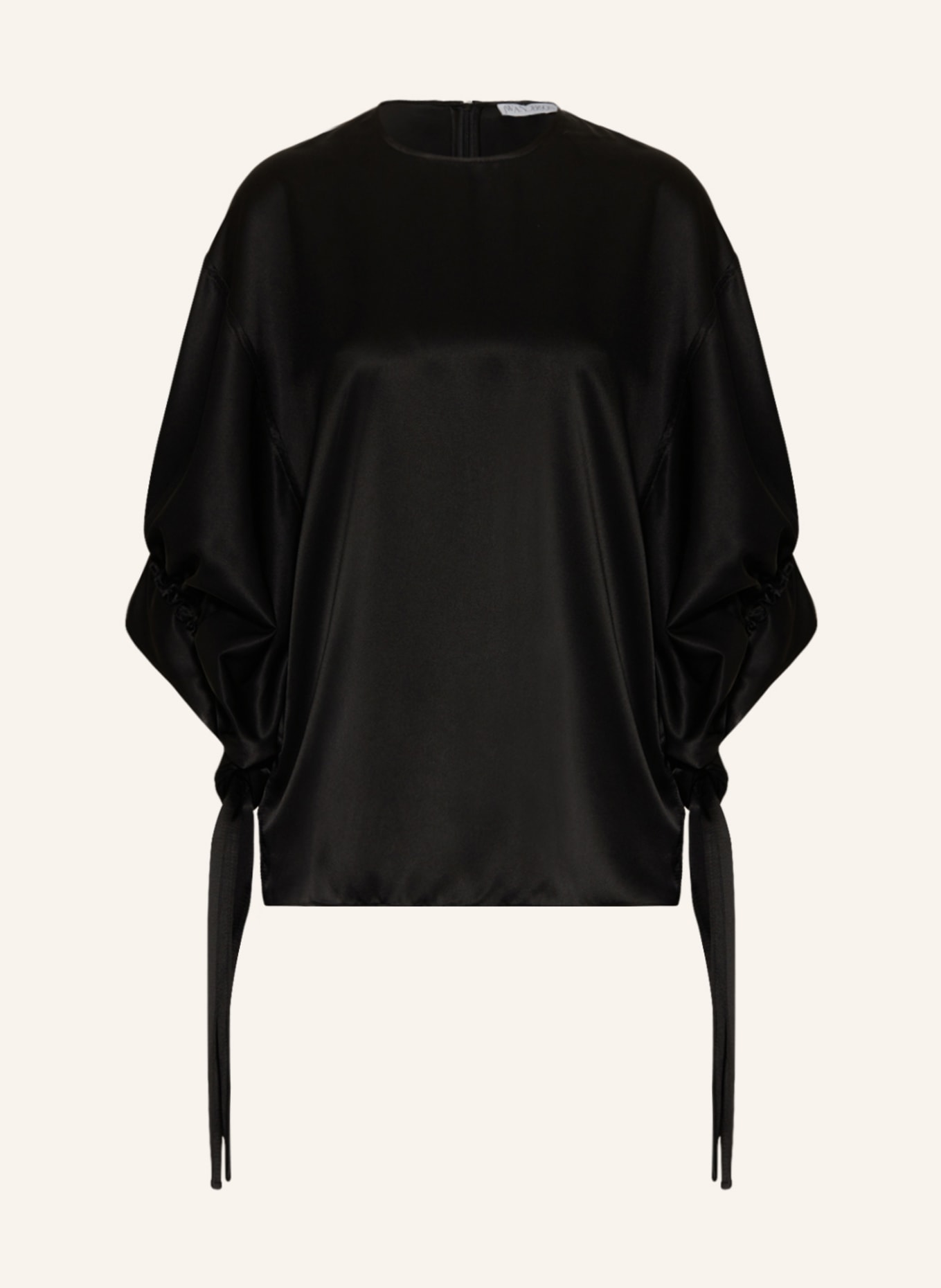 JW ANDERSON Shirt blouse made of satin with 3/4 sleeves, Color: BLACK (Image 1)
