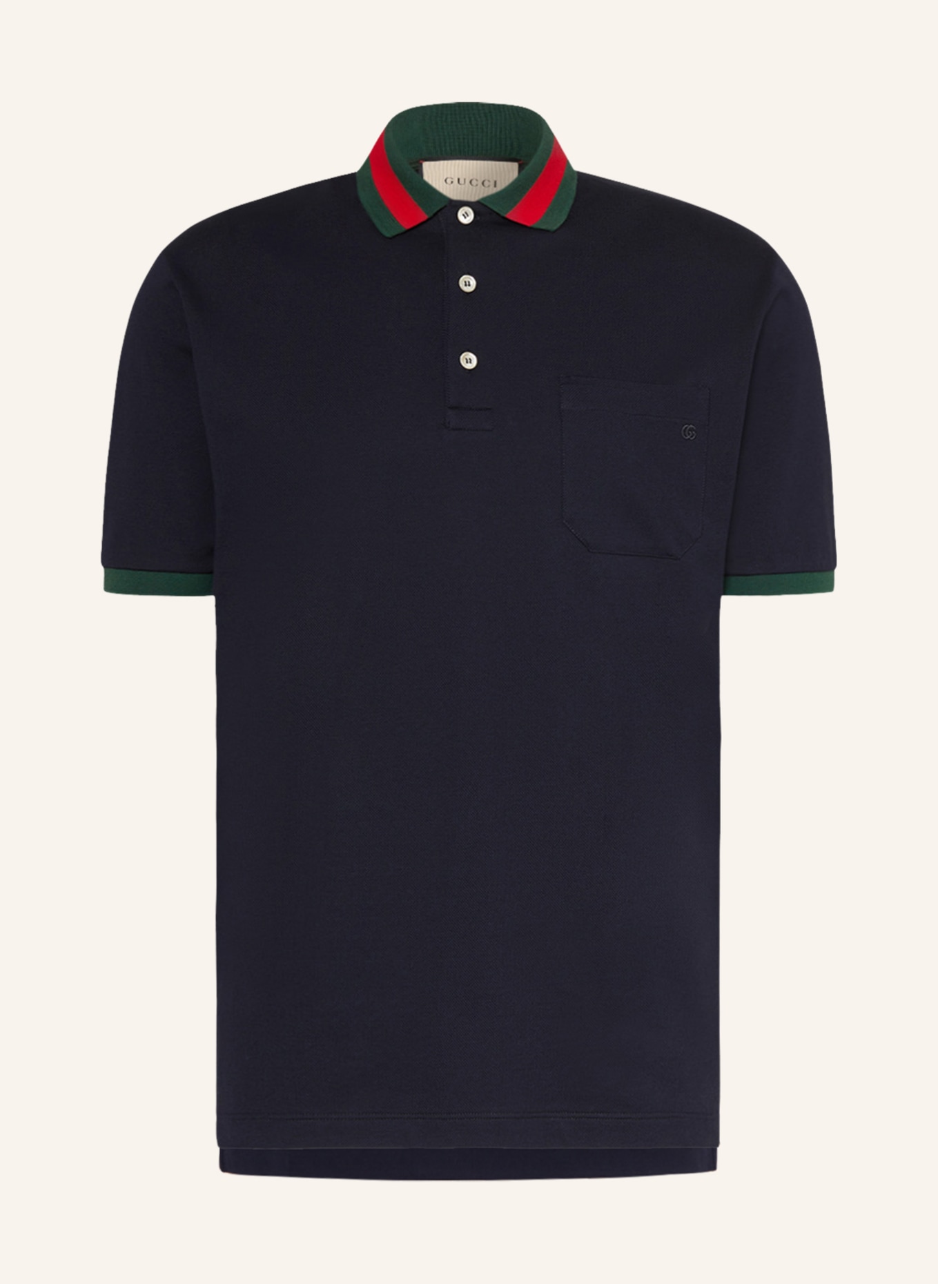 GUCCI Piqué-Poloshirt, Farbe: DUNKELBLAU (Bild 1)
