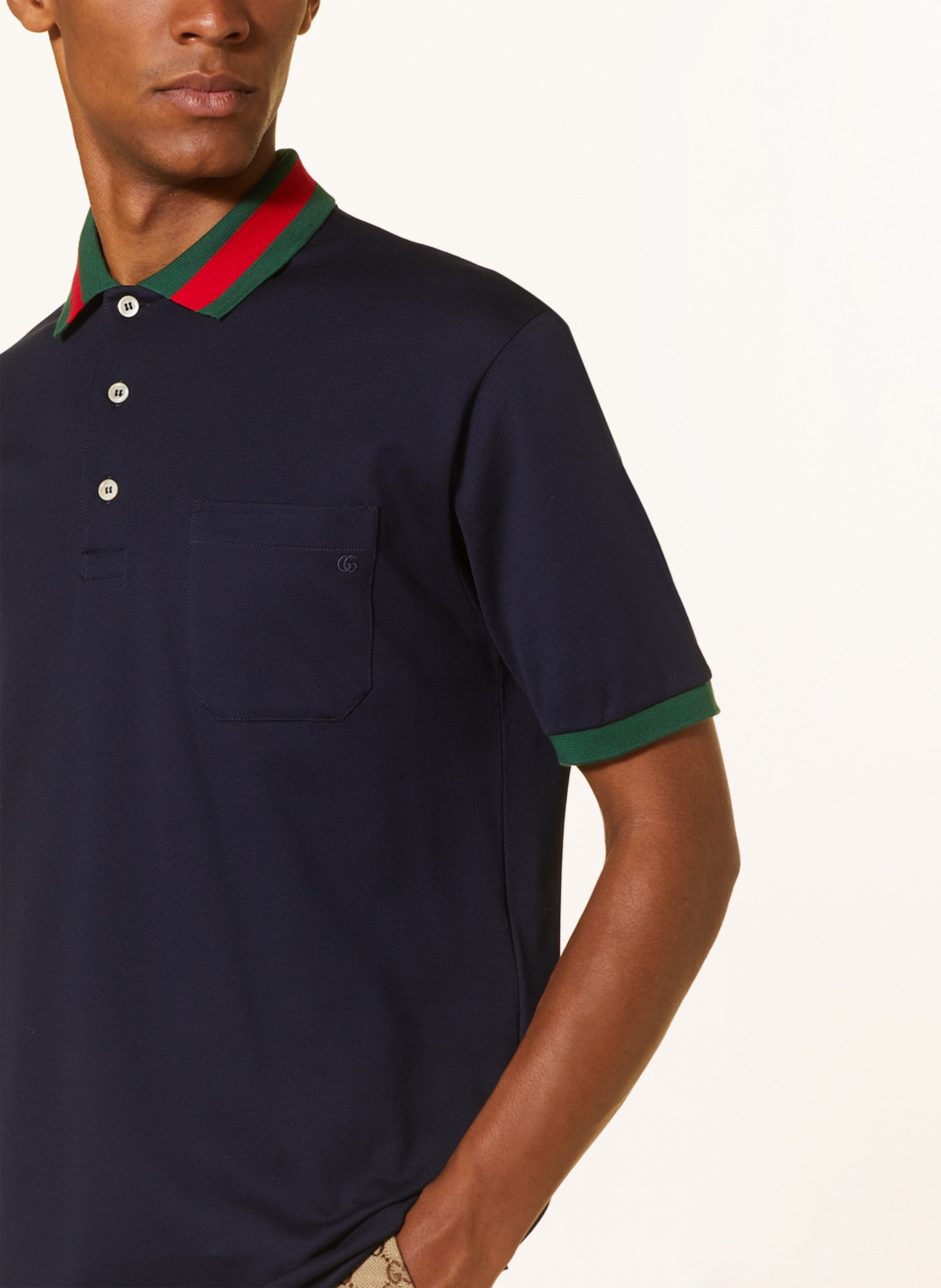 GUCCI Piqué-Poloshirt, Farbe: DUNKELBLAU (Bild 4)