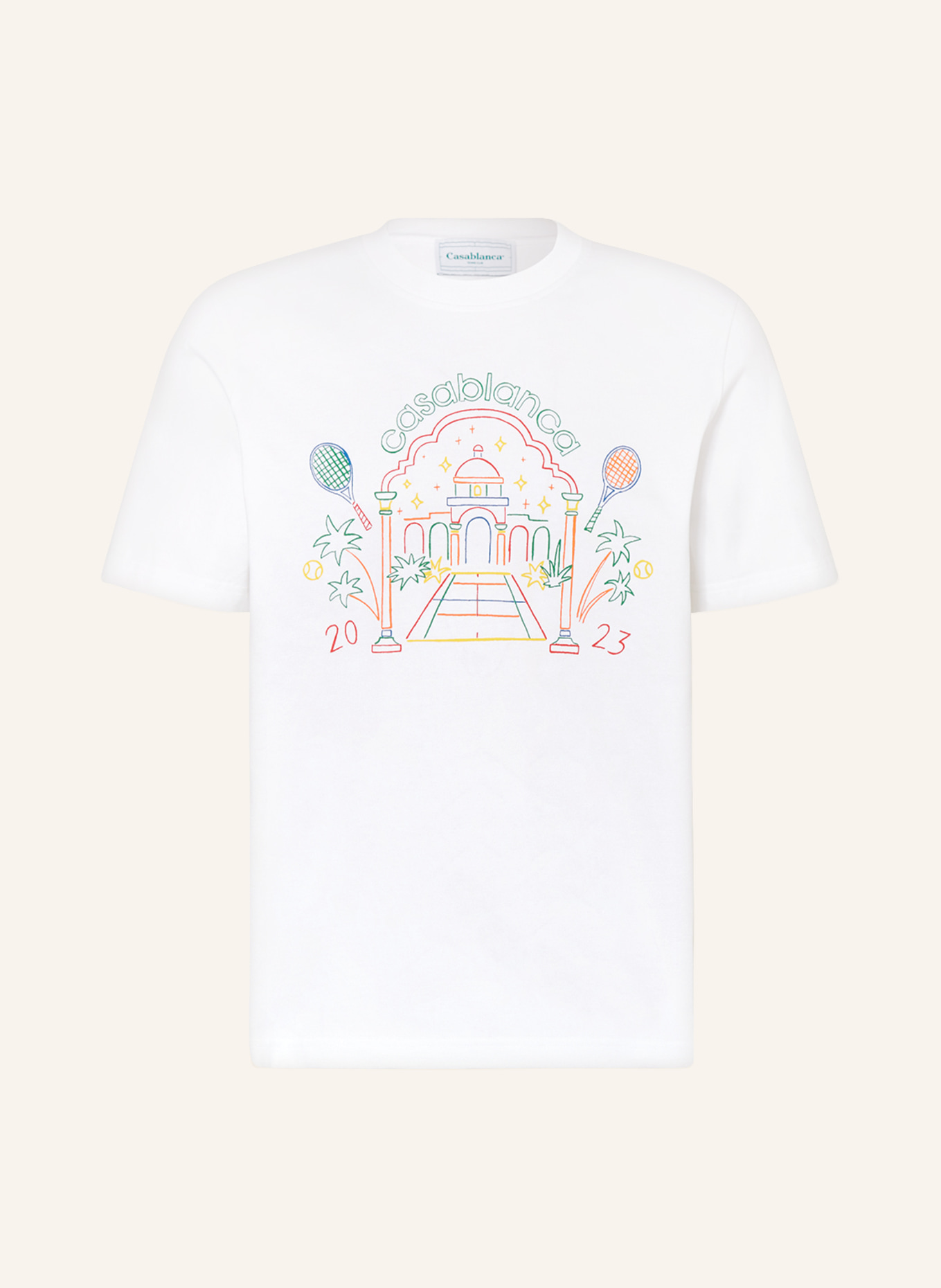 Casablanca T-shirt, Color: WHITE/ YELLOW/ RED (Image 1)