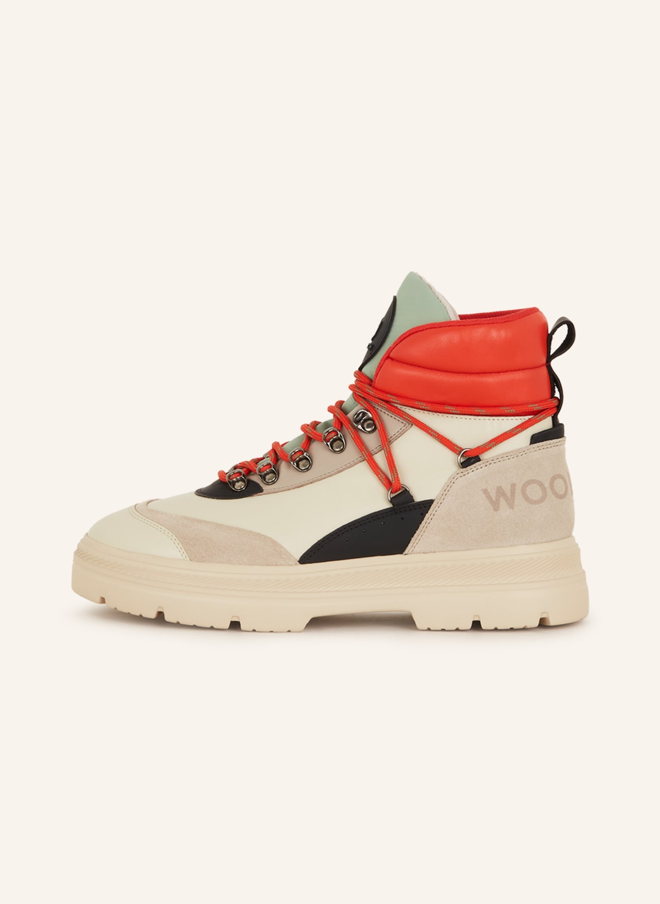 WOOLRICH Lace-up boots, Color: RED/ LIGHT GREEN/ CREAM (Image 4)