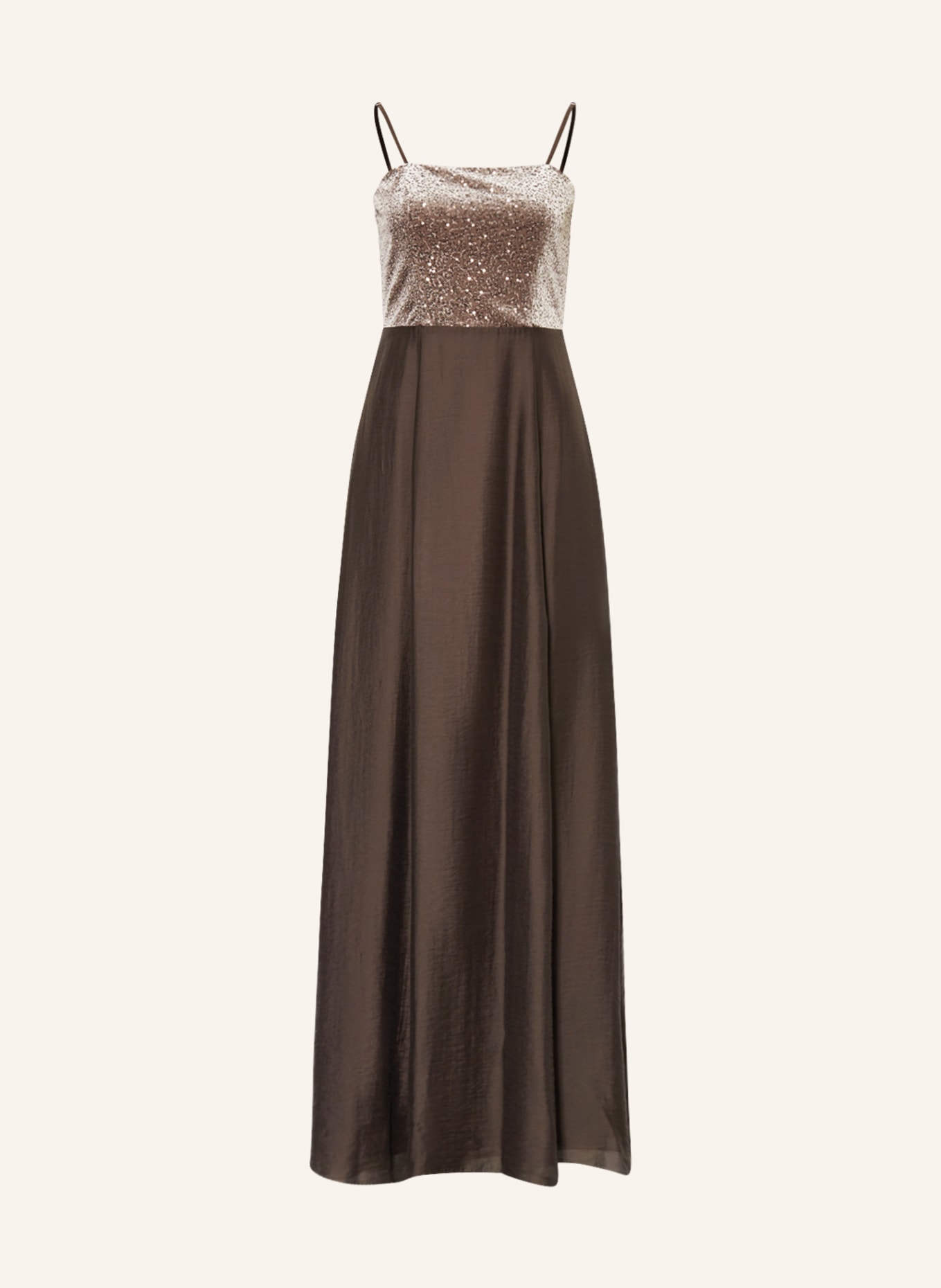 PESERICO Evening dress with sequins, Color: GRAY/ DARK BROWN (Image 1)
