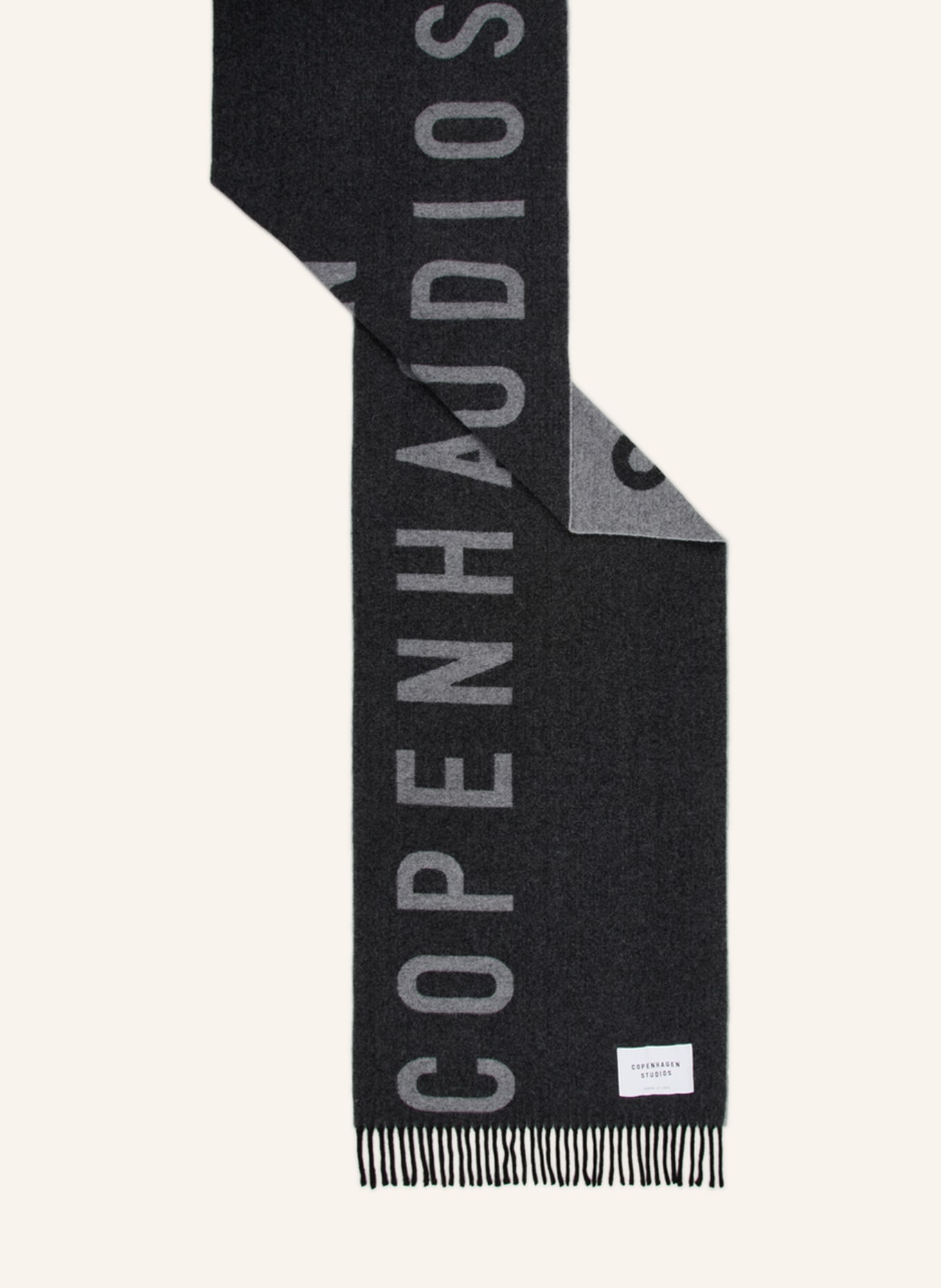 COPENHAGEN Scarf, Color: BLACK/ GRAY (Image 2)