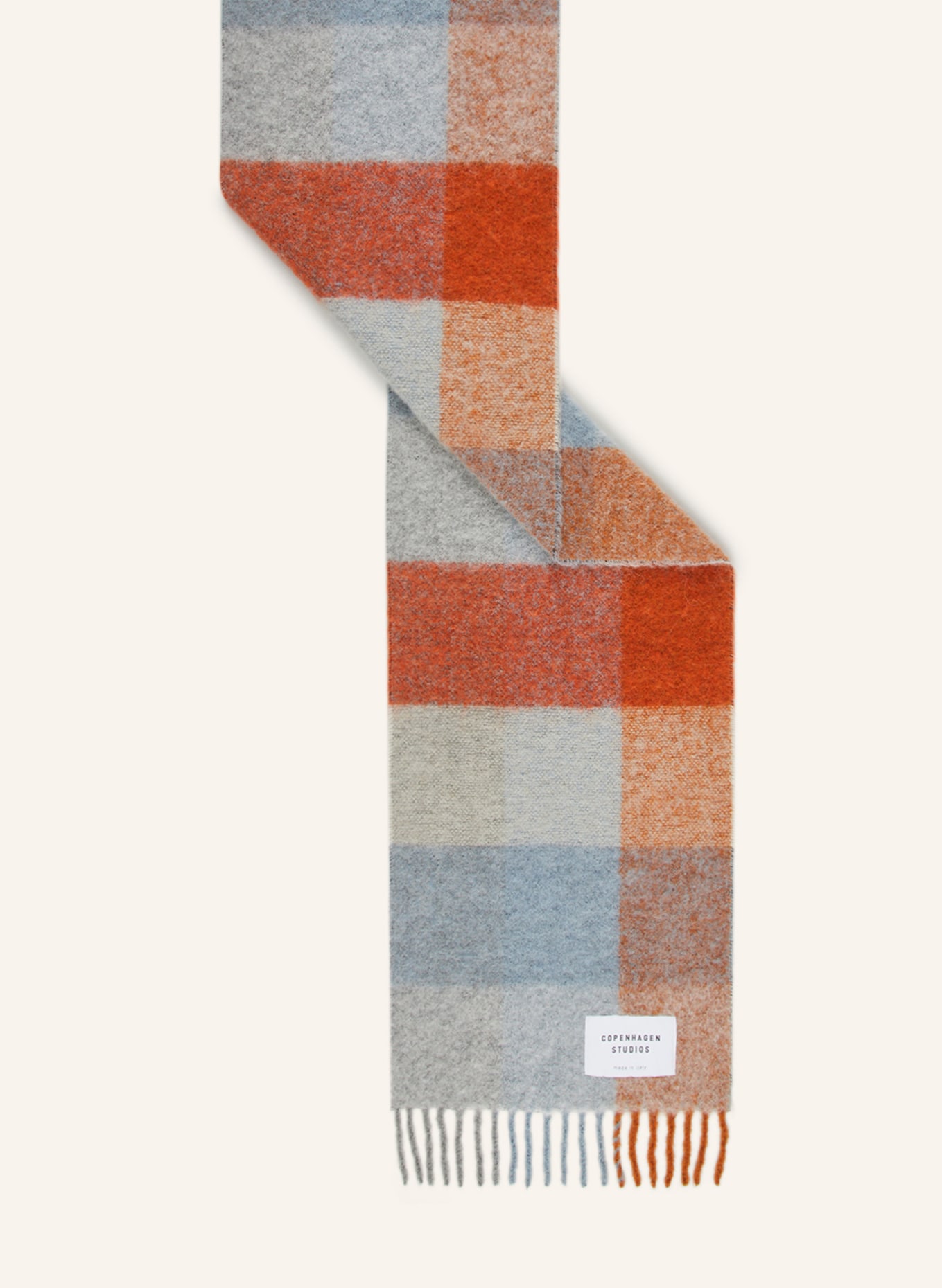 COPENHAGEN Schal, Farbe: BLAUGRAU/ ORANGE (Bild 2)