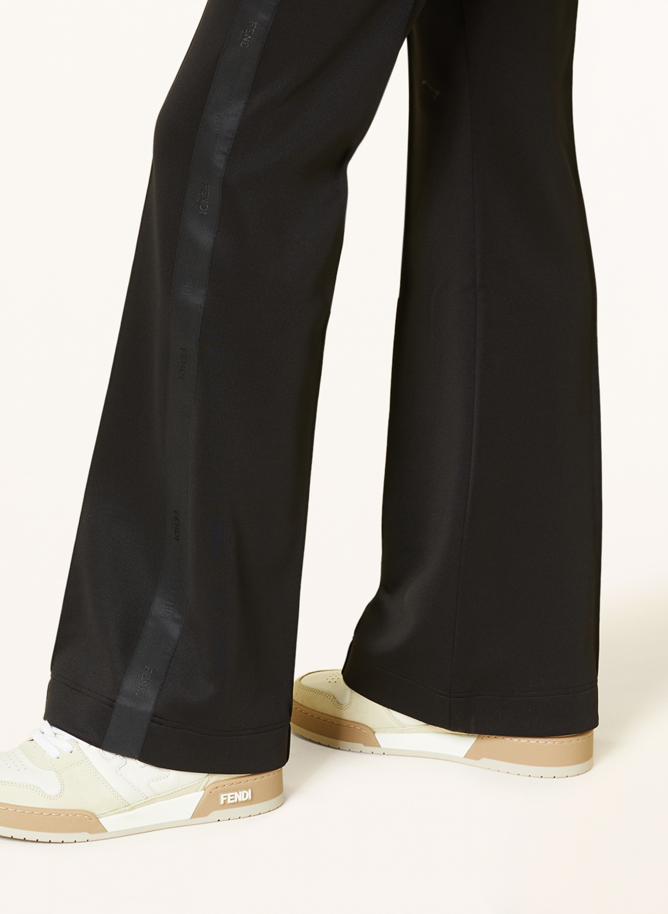 FENDI Trousers with tuxedo stripes, Color: BLACK (Image 5)