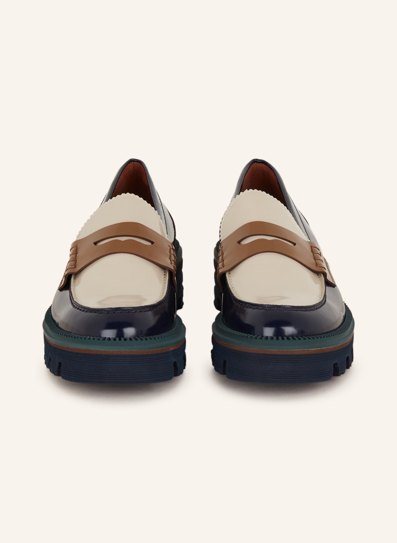 Pertini Penny loafers, Color: DARK BLUE/ BEIGE (Image 3)
