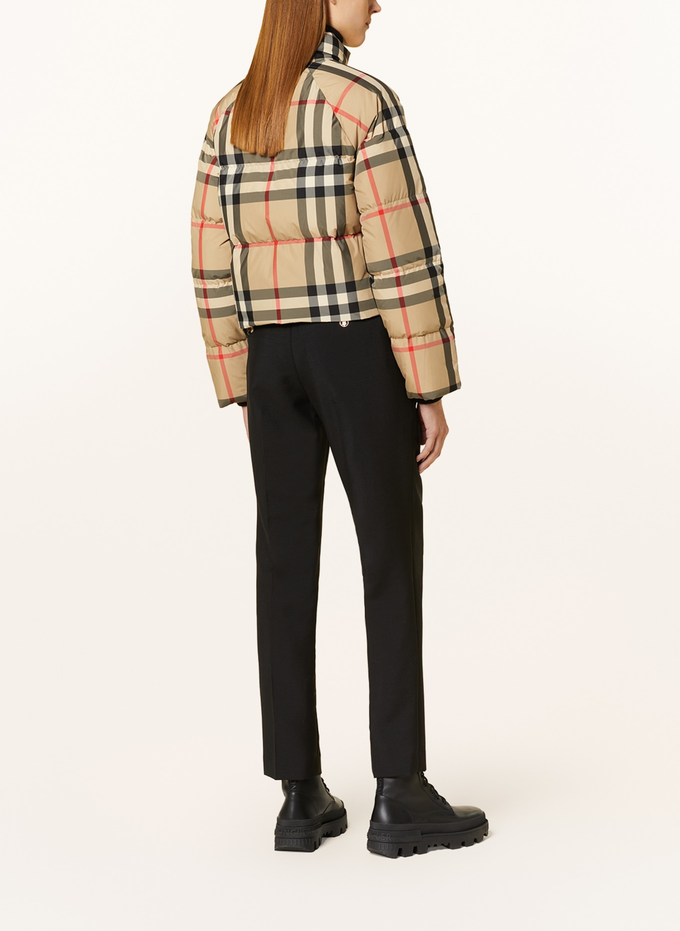 BURBERRY Cropped down jacket, Color: CAMEL/ RED/ BLACK (Image 3)