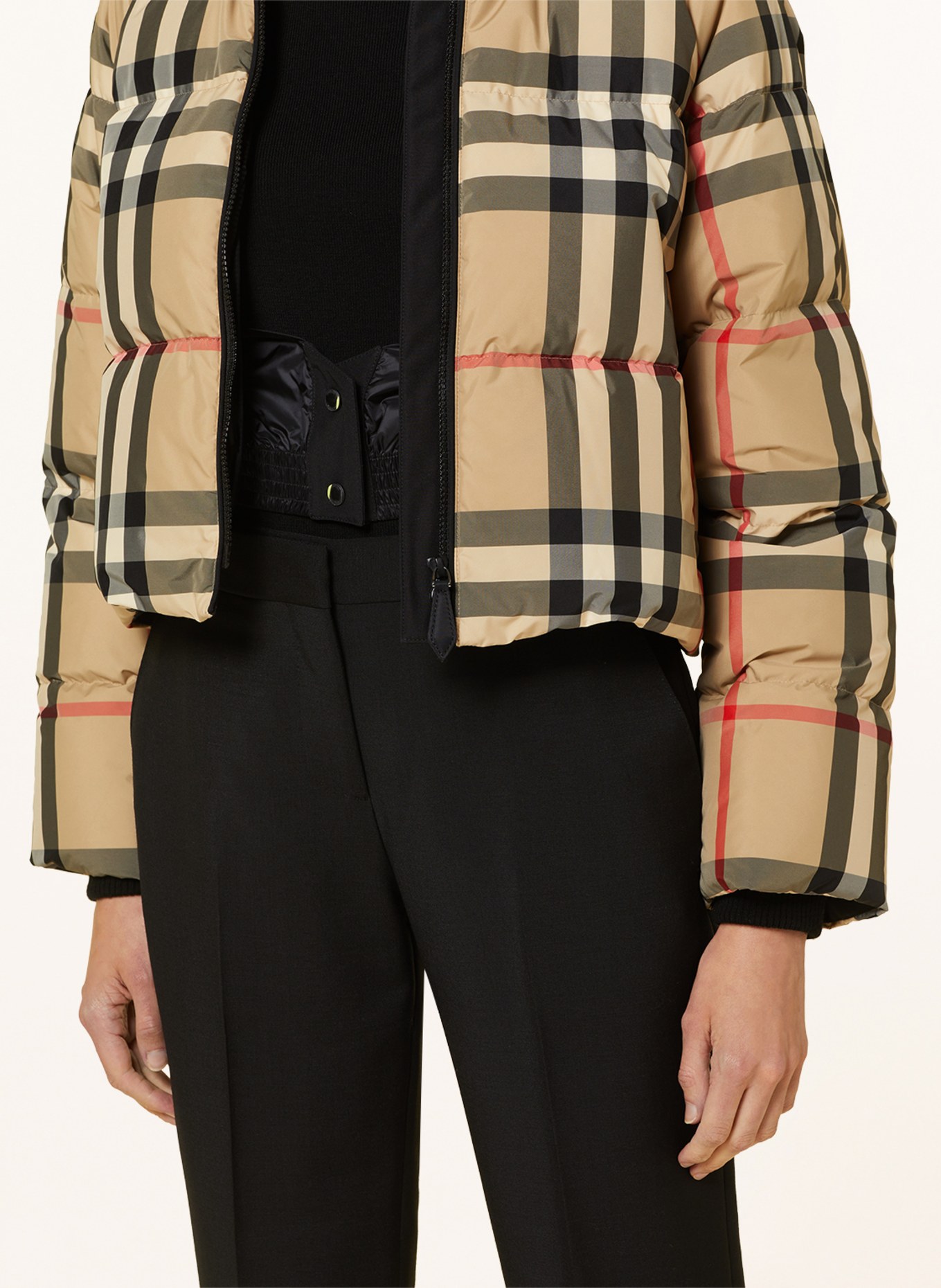 BURBERRY Cropped down jacket, Color: CAMEL/ RED/ BLACK (Image 5)