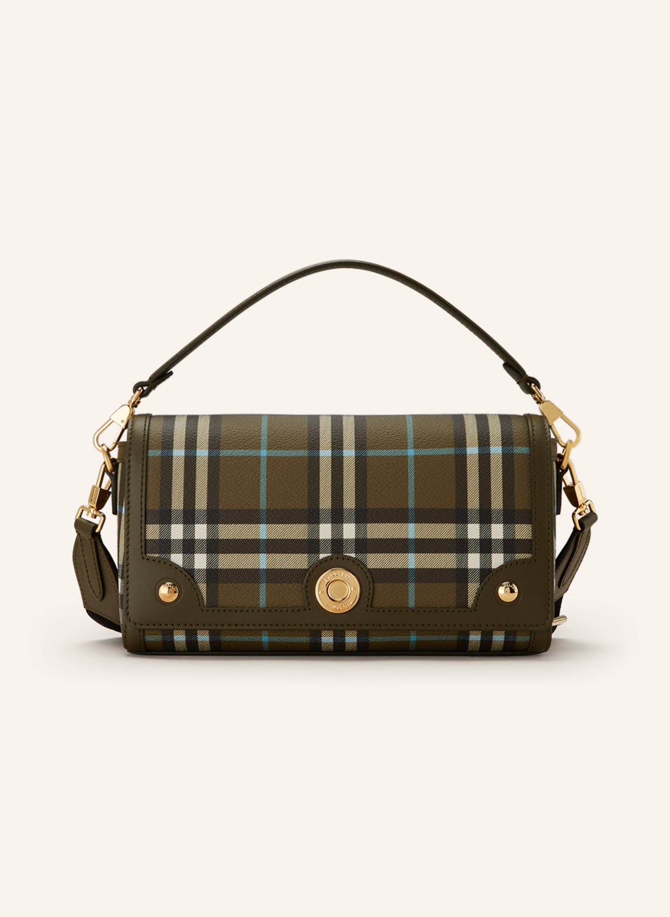 Burberry Leather and Vintage Check Two-handle Title Bag Mini Black/Multi in  Calf Leather with Gold-tone - US