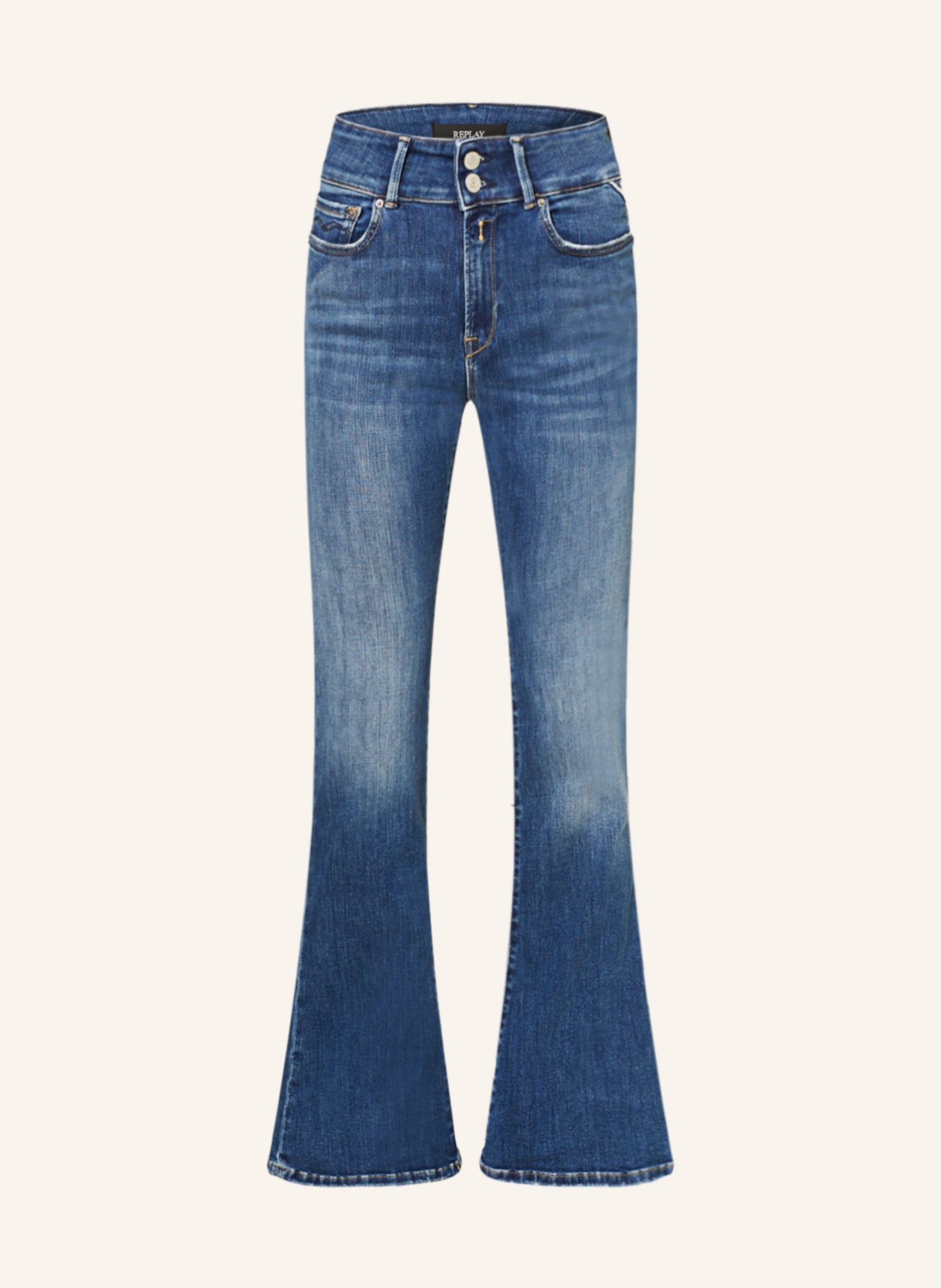 REPLAY Flared Jeans NEWLUZ FLARE, Farbe: 009 MEDIUM BLUE (Bild 1)