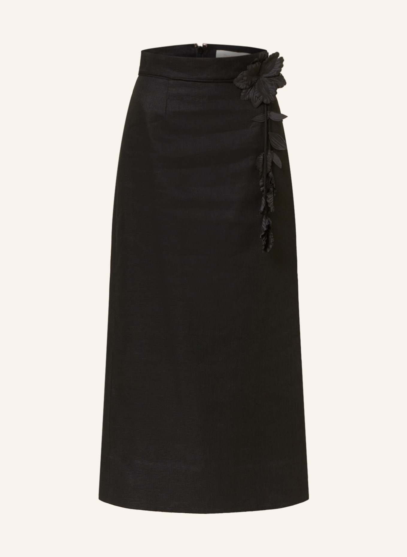 ZIMMERMANN Linen skirt LUMINOSITY, Color: BLACK (Image 1)