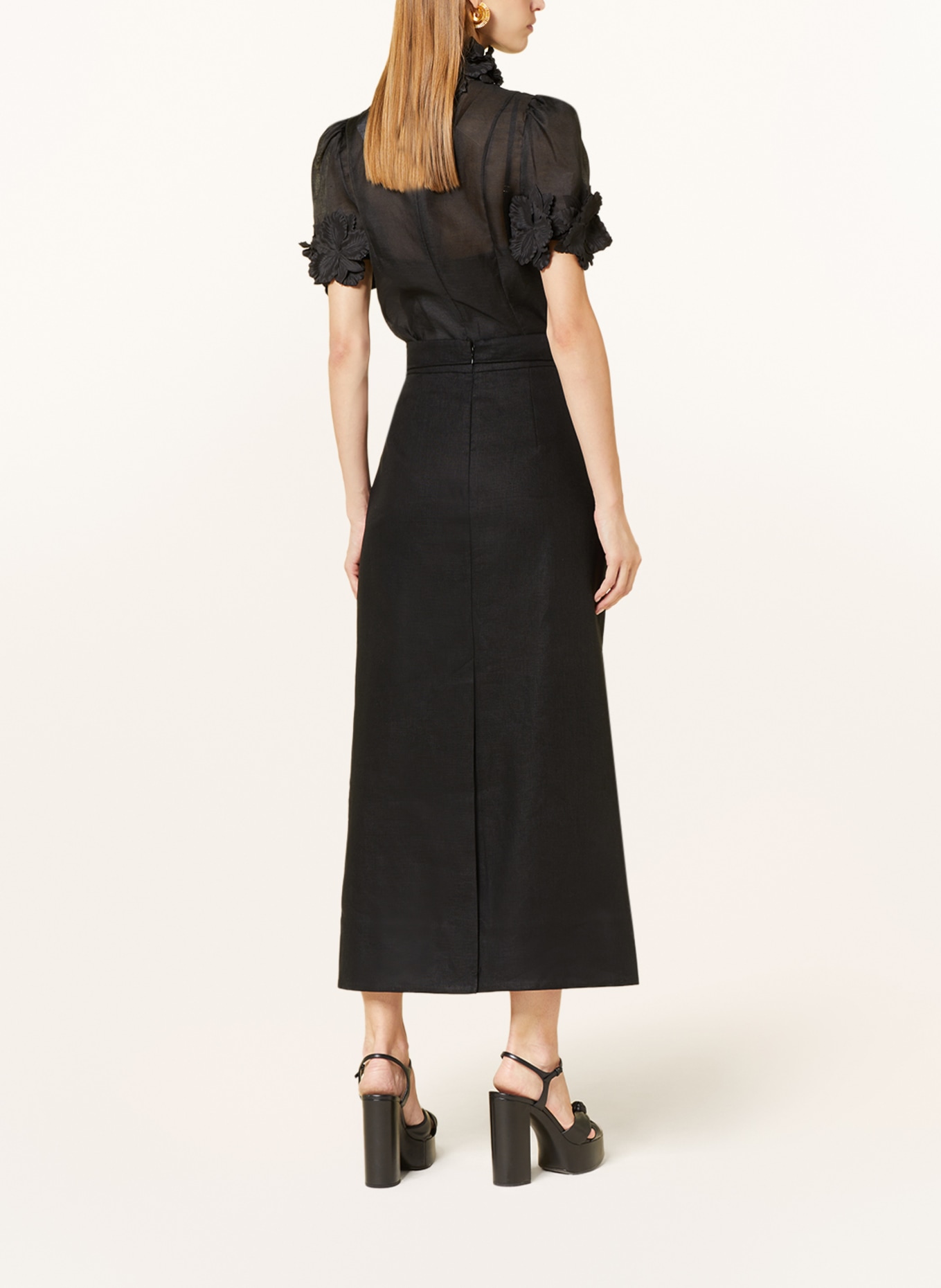 ZIMMERMANN Linen skirt LUMINOSITY, Color: BLACK (Image 3)