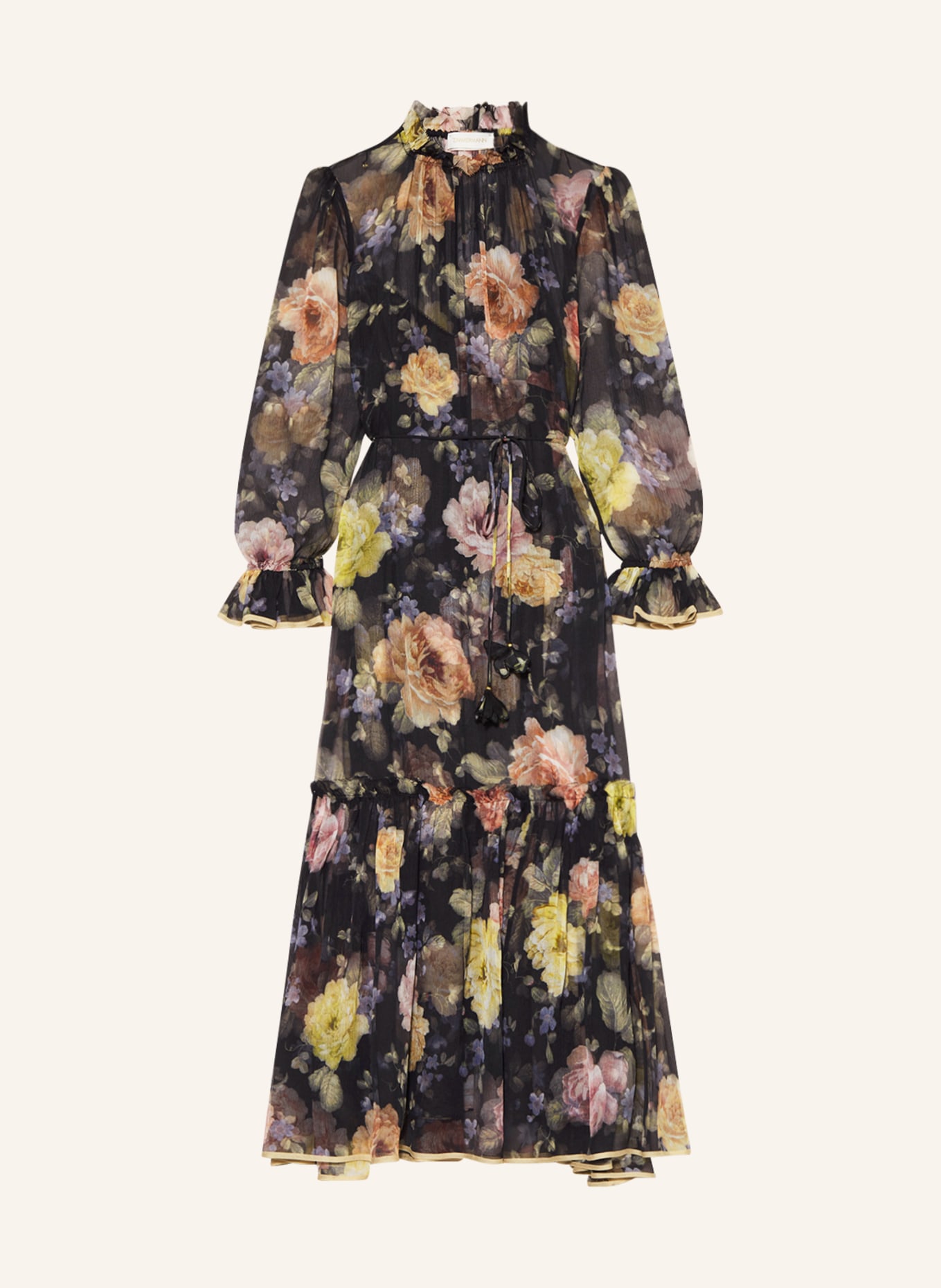 ZIMMERMANN Silk dress LUMINOSITY, Color: BLACK/ ROSE/ BLUE (Image 1)